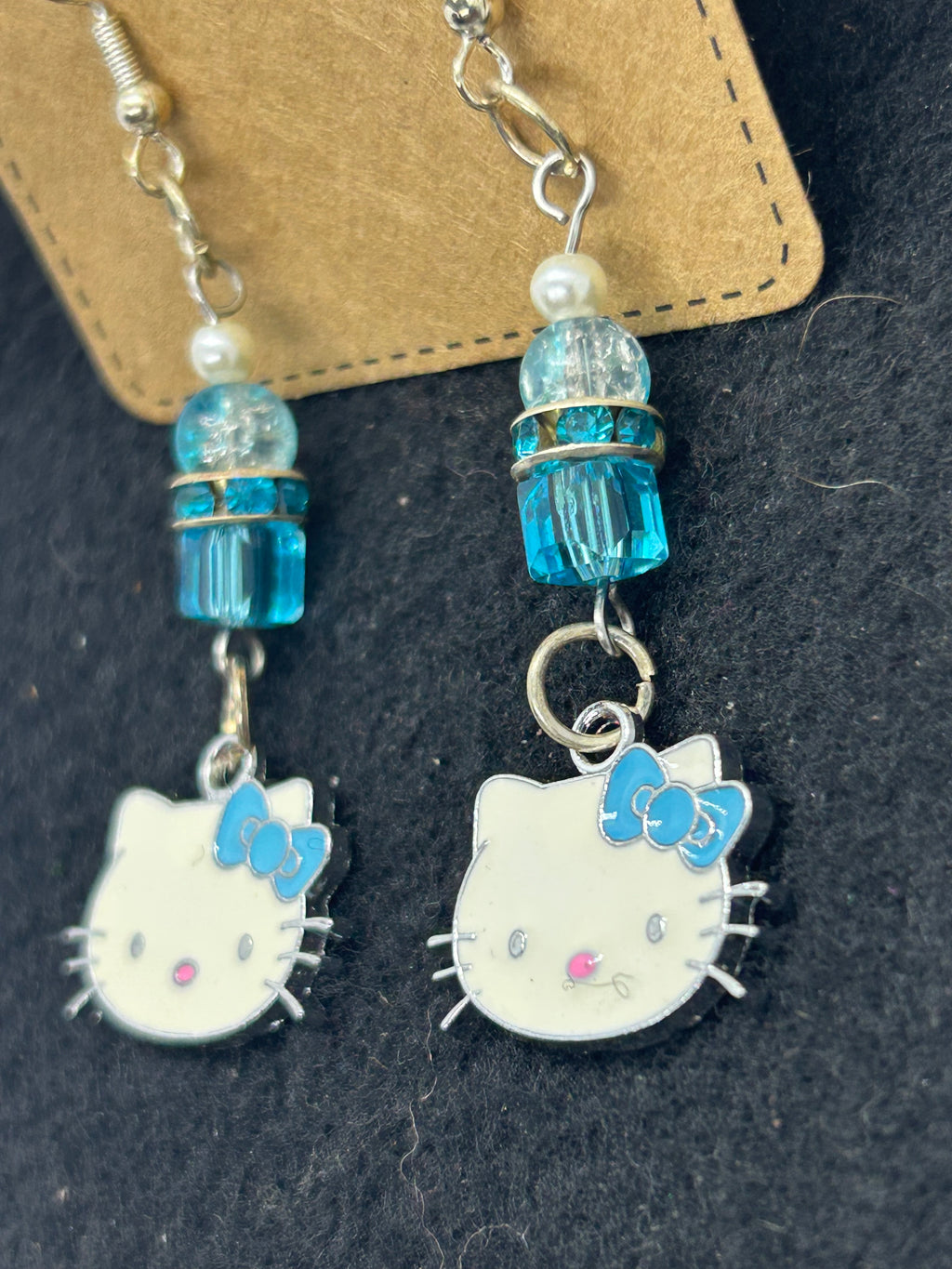 Blue Kitty Earrings