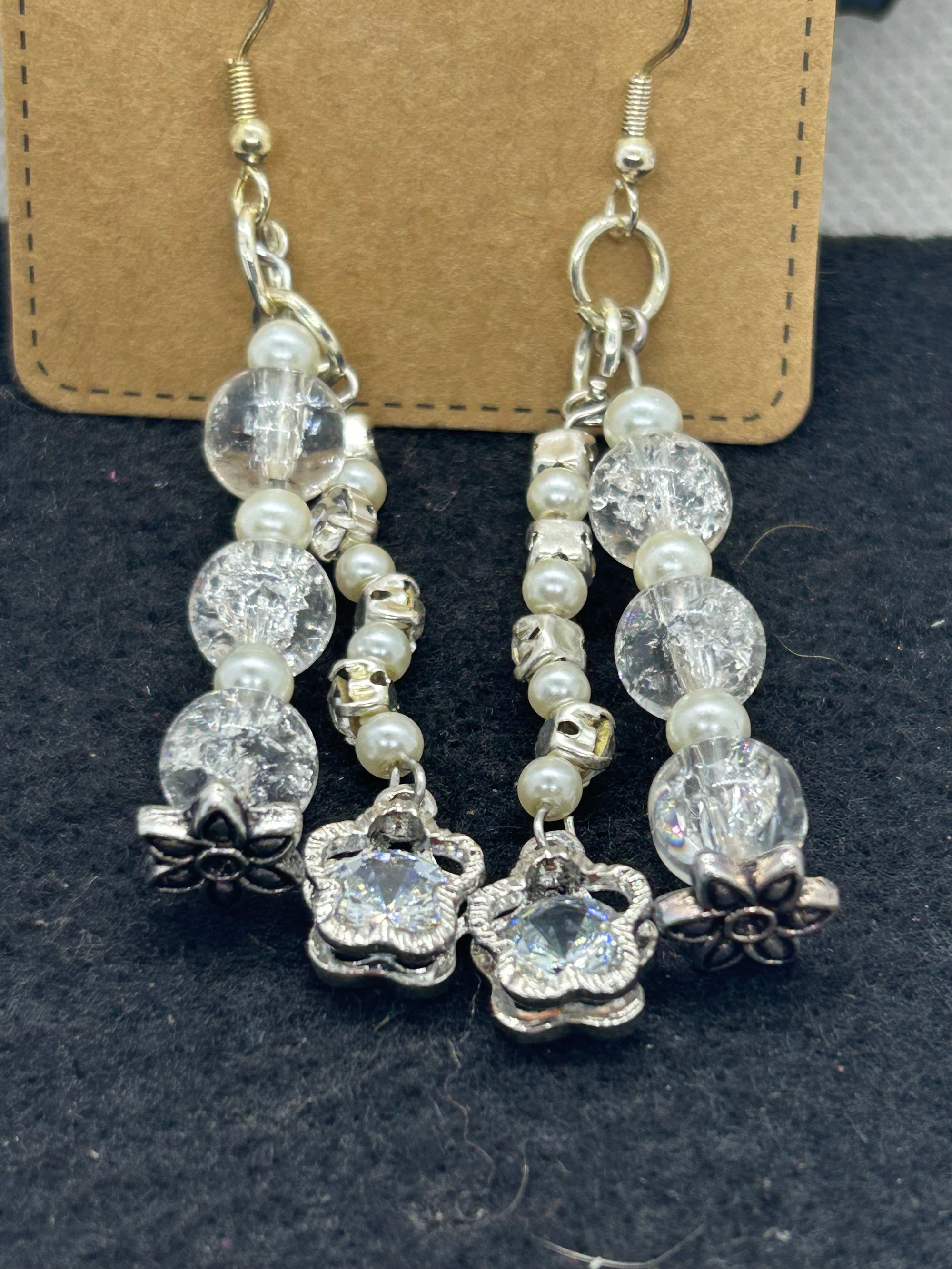 Glass Rhinestone Earrings