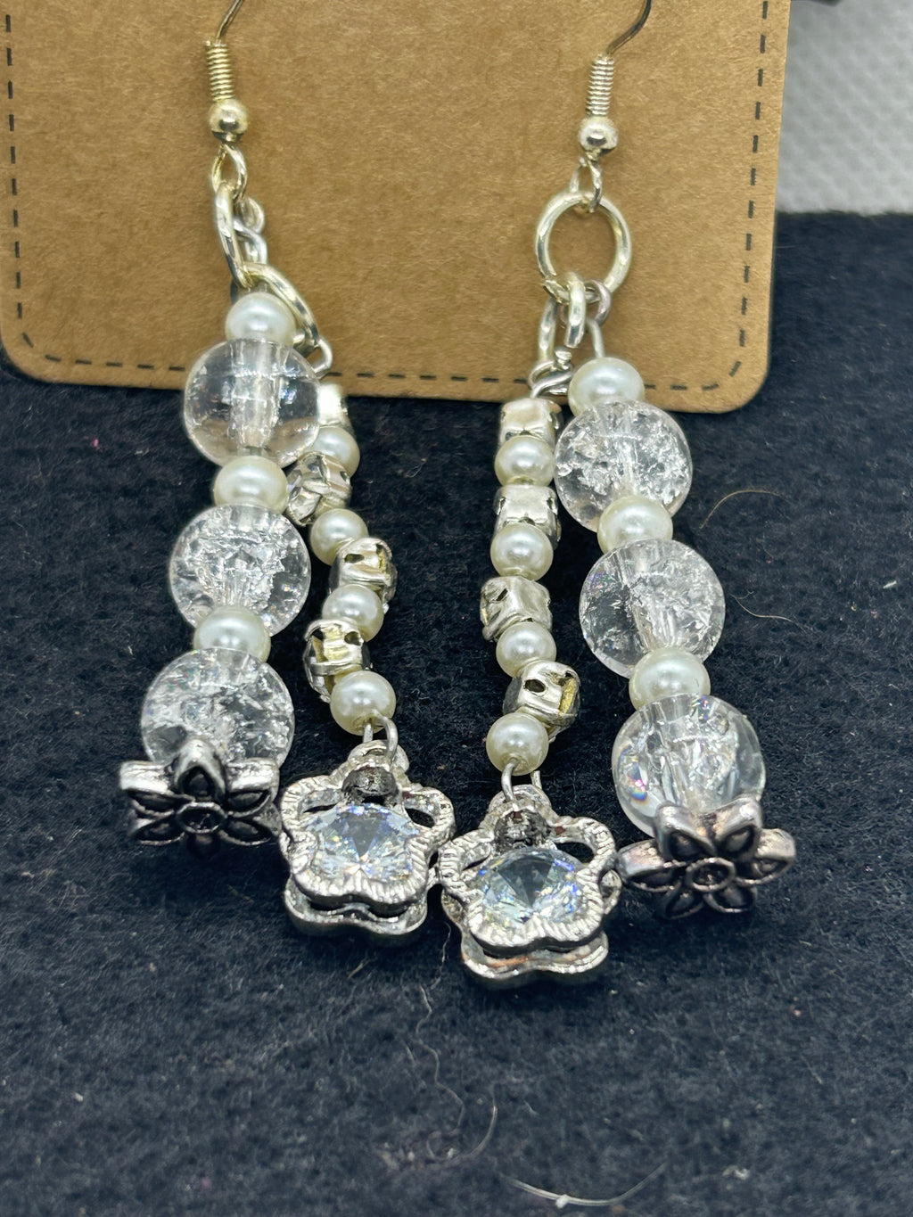Glass Rhinestone Earrings