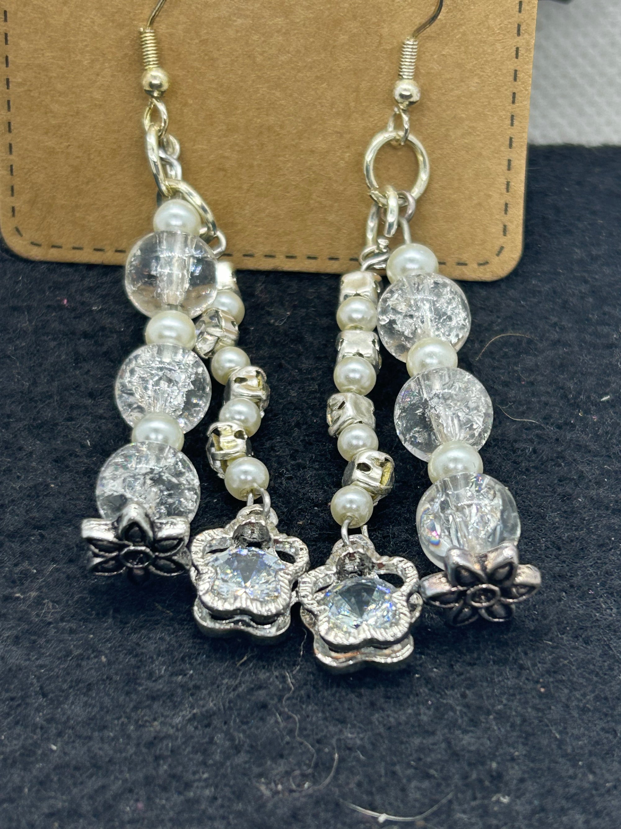 Glass Rhinestone Earrings