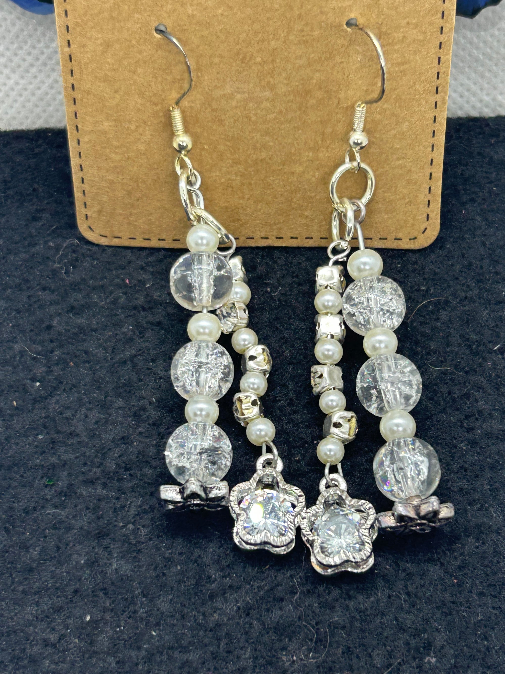Glass Rhinestone Earrings