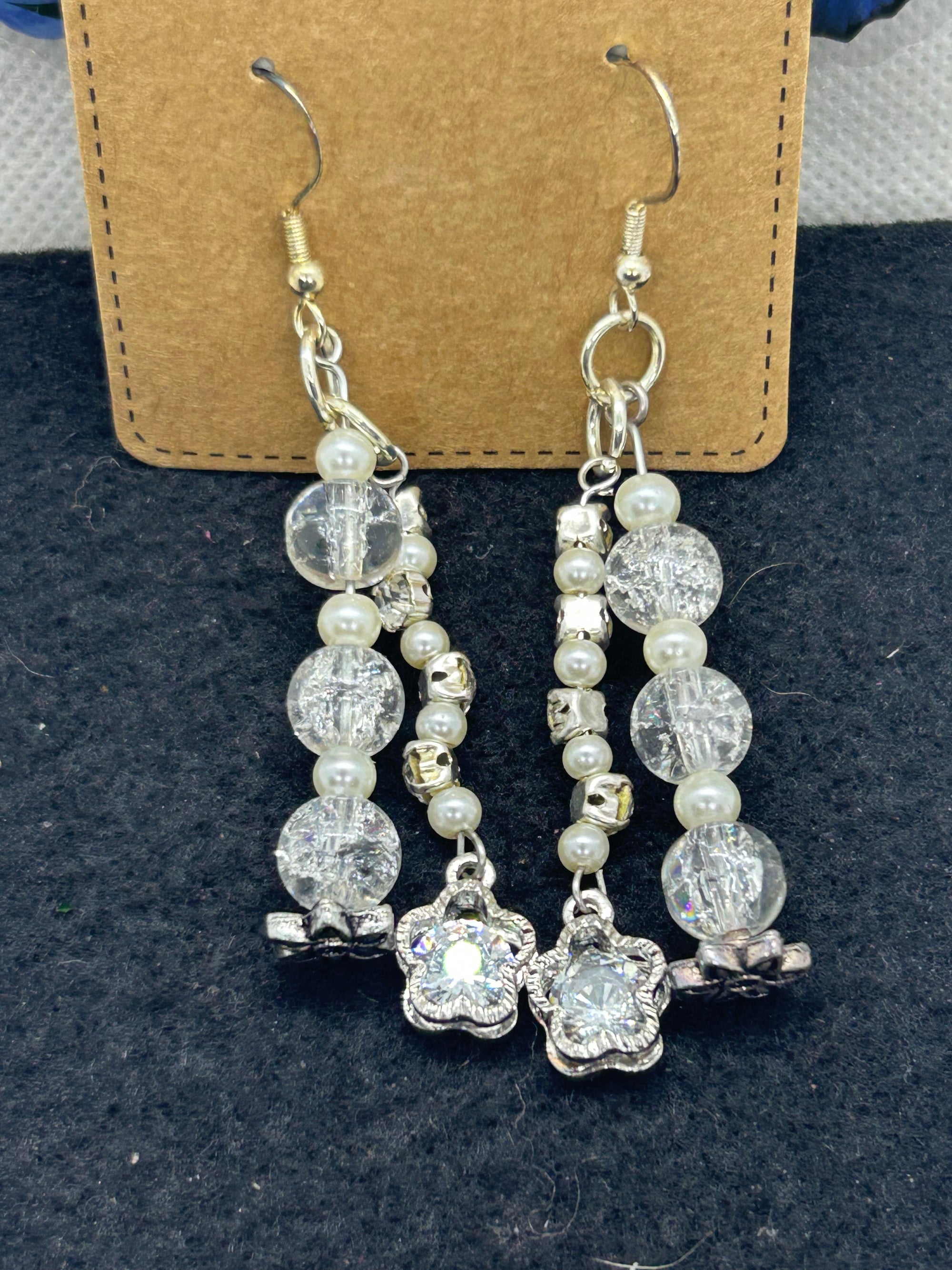 Glass Rhinestone Earrings