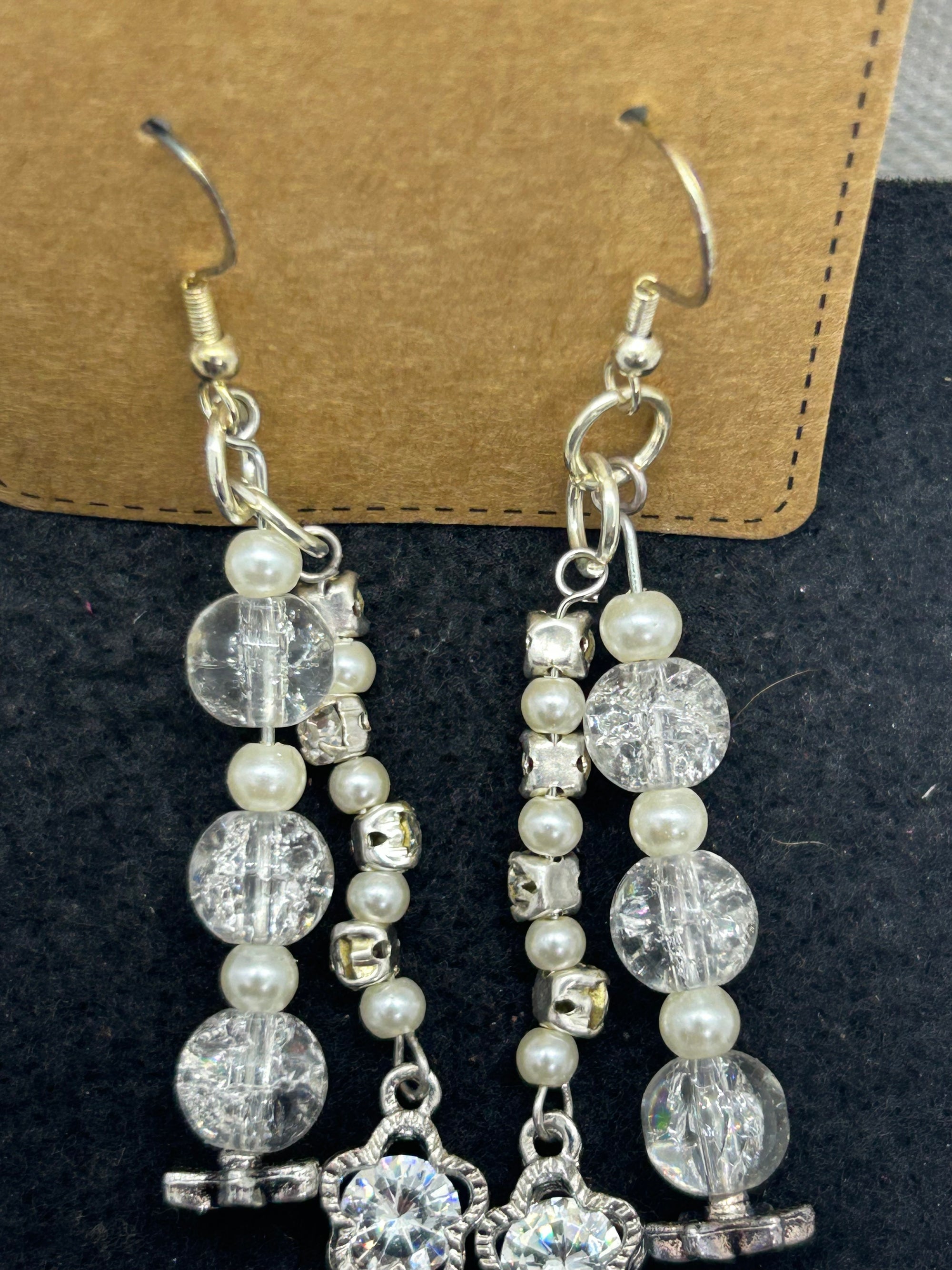 Glass Rhinestone Earrings