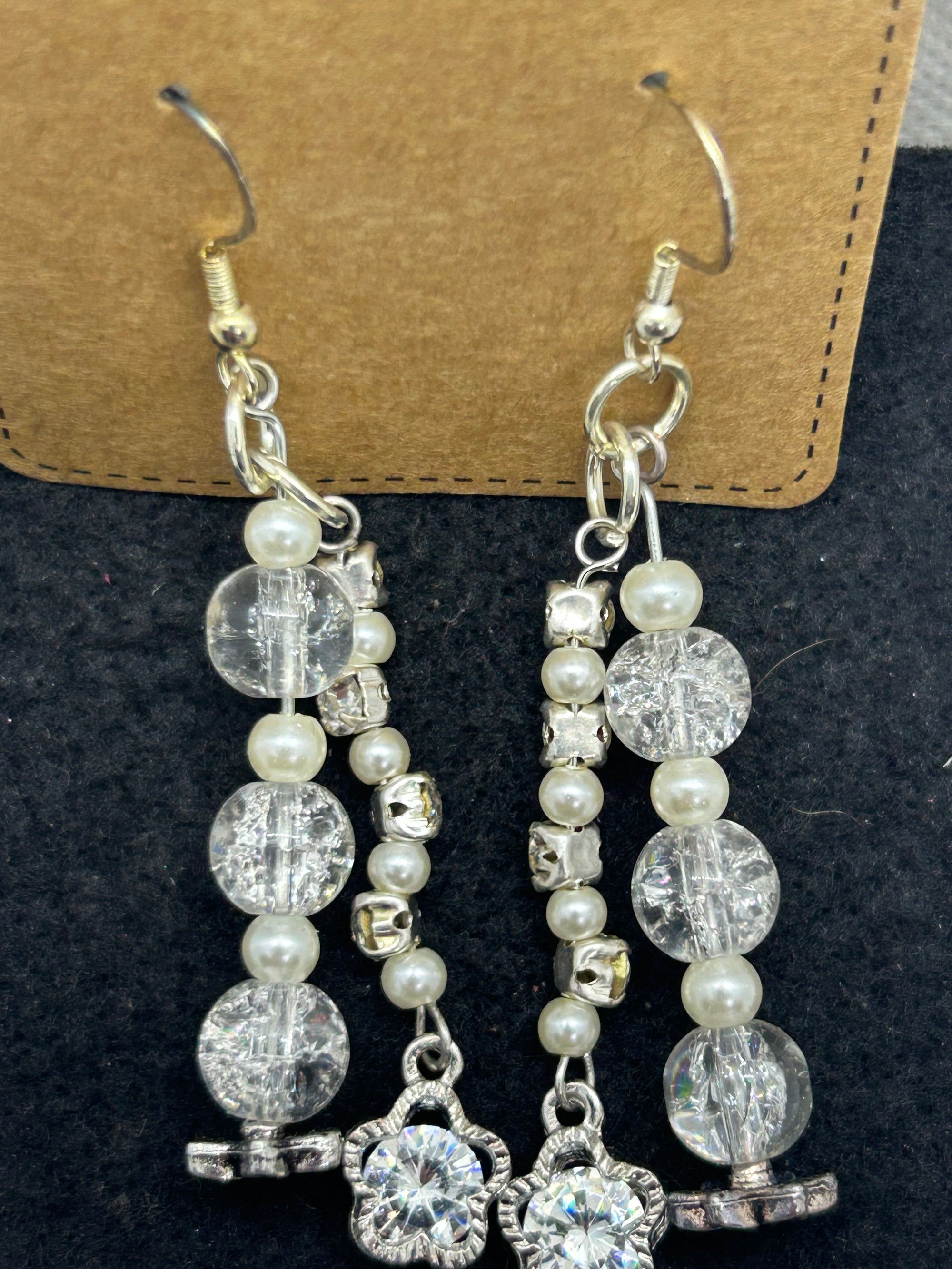 Glass Rhinestone Earrings