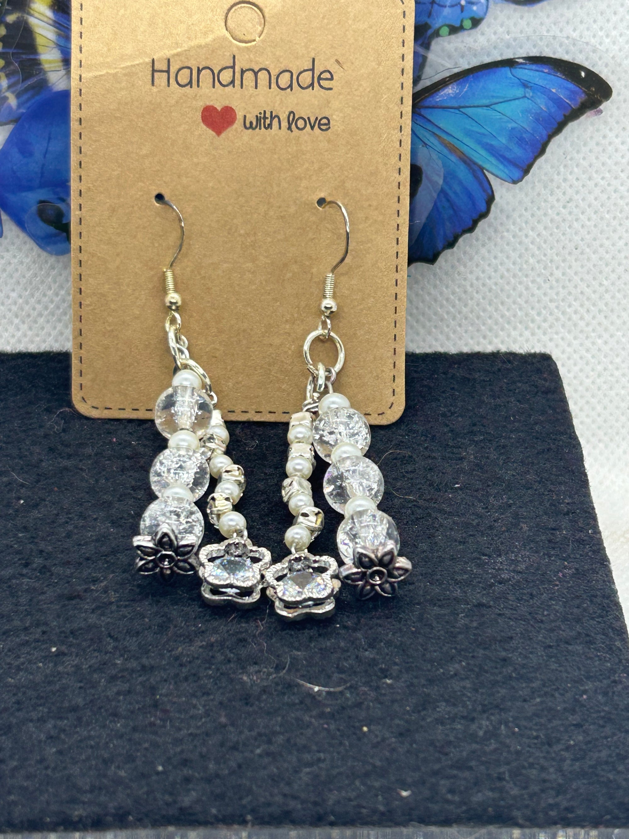 Glass Rhinestone Earrings