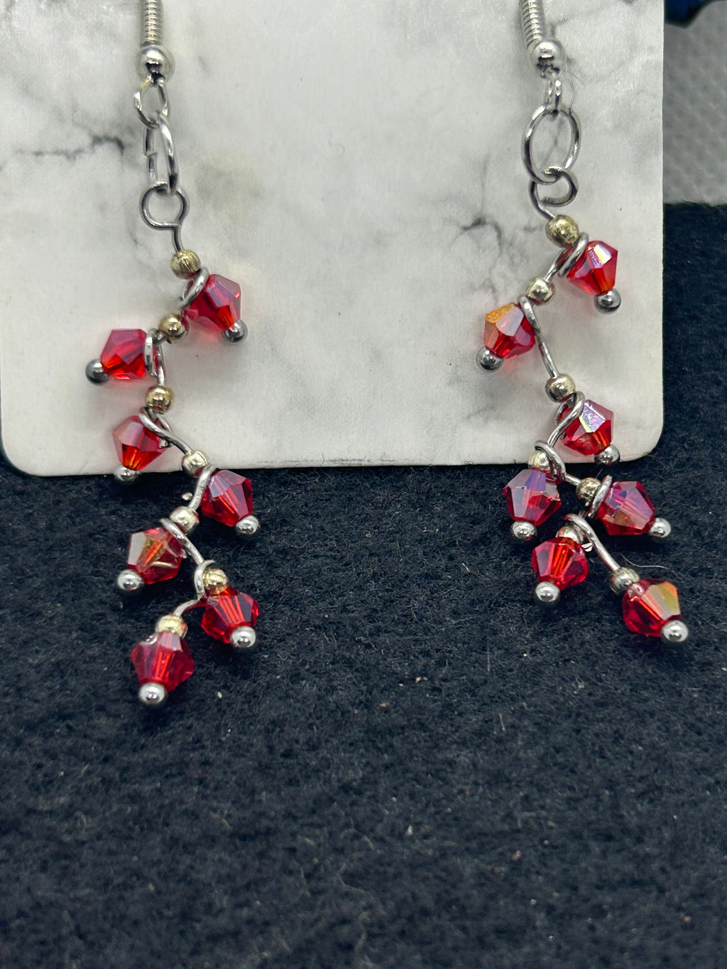 Red Staggard Earrings