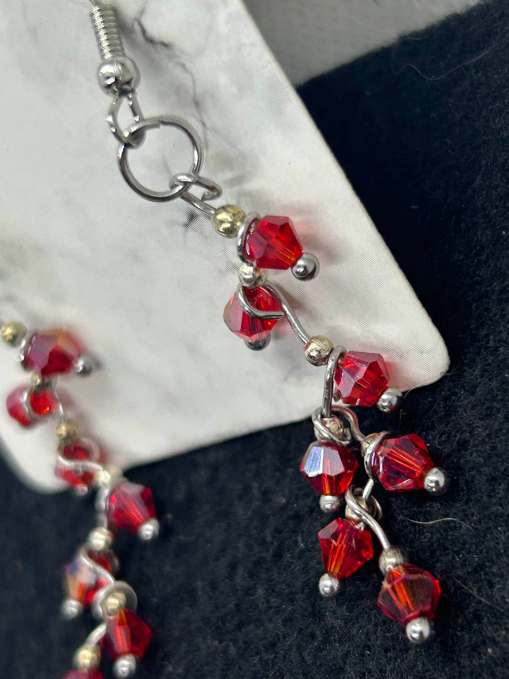 Red Staggard Earrings
