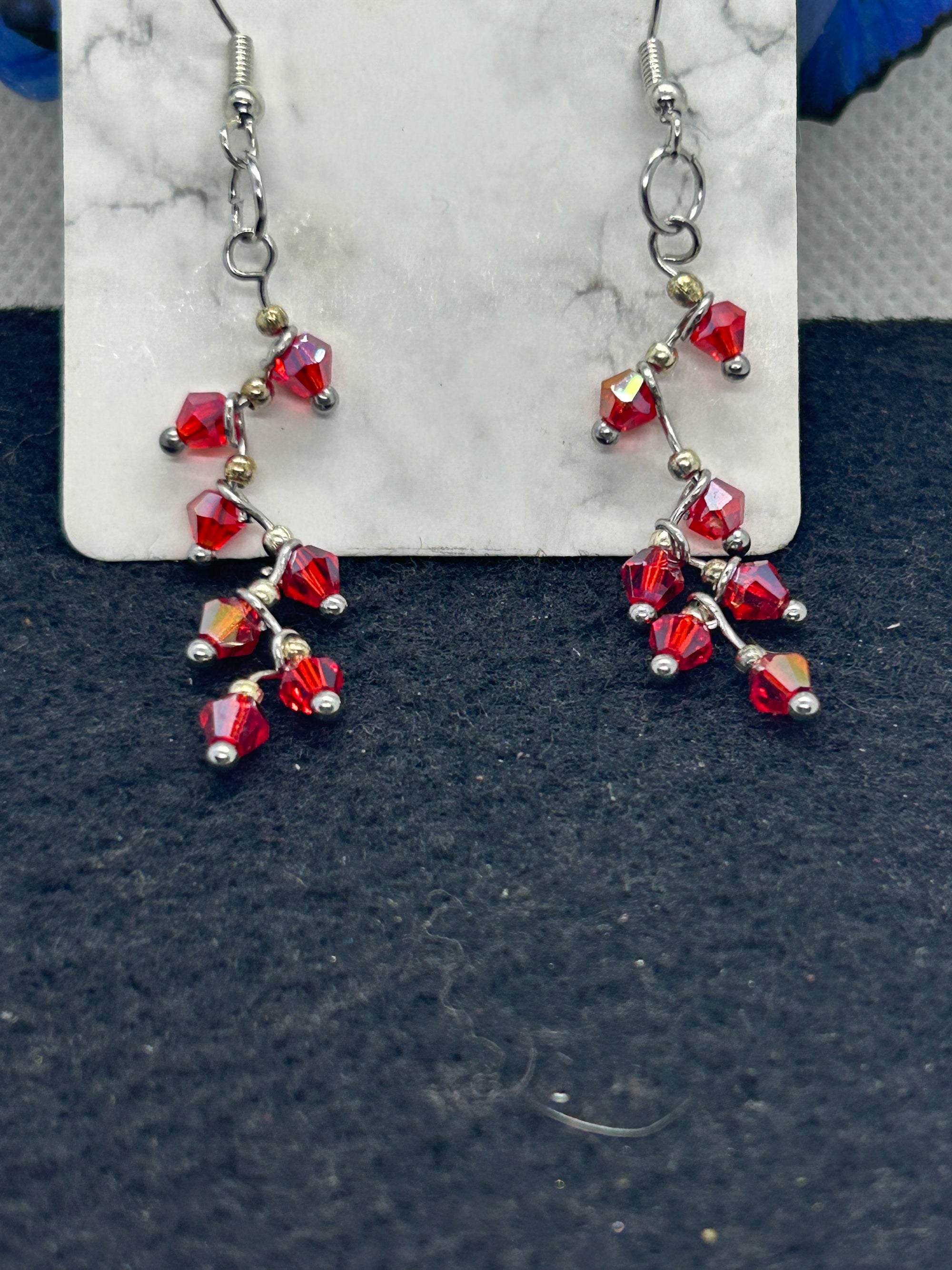Red Staggard Earrings