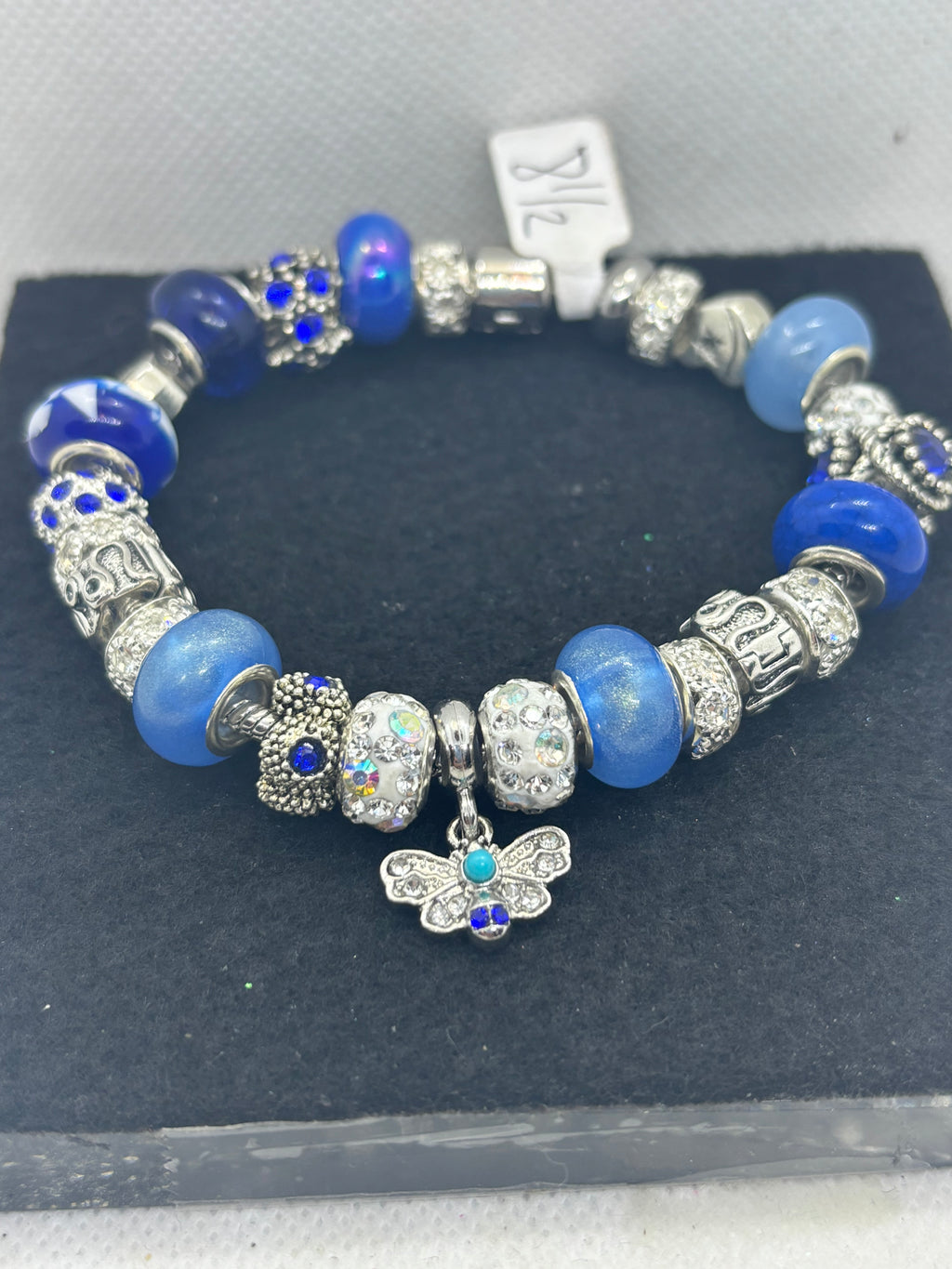 Moth Rhinestone Charm Bracelet