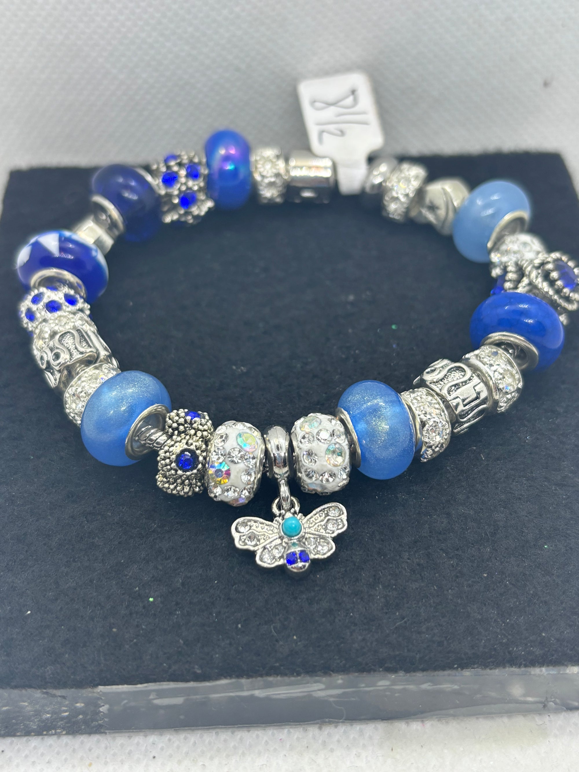 Moth Rhinestone Charm Bracelet