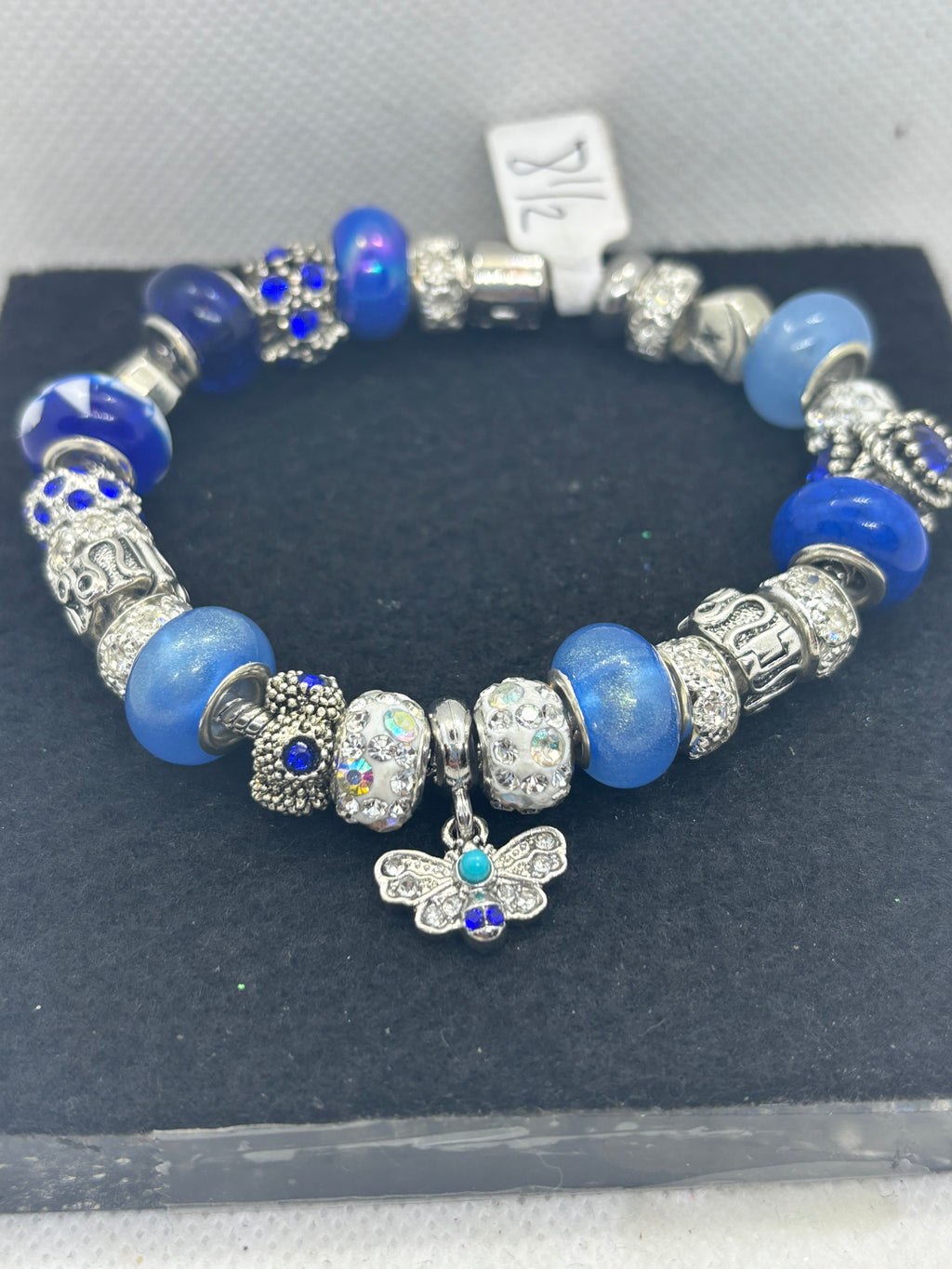 Moth Rhinestone Charm Bracelet