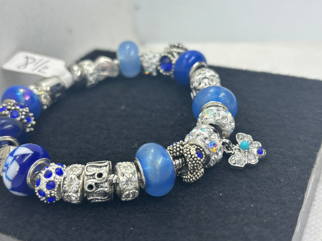 Moth Rhinestone Charm Bracelet