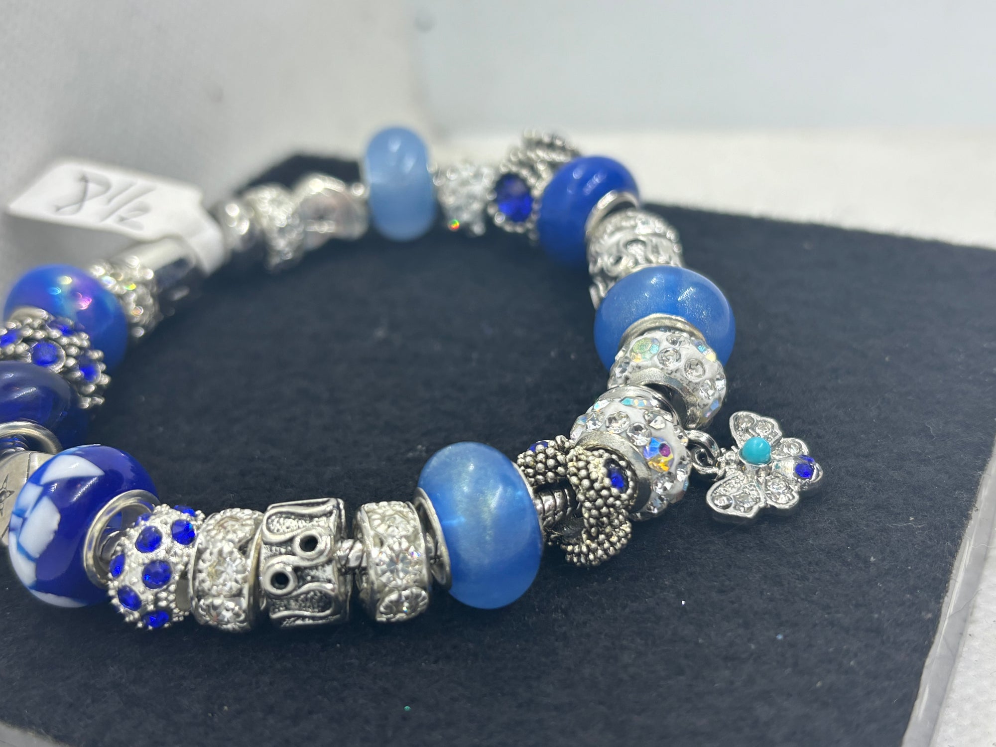 Moth Rhinestone Charm Bracelet