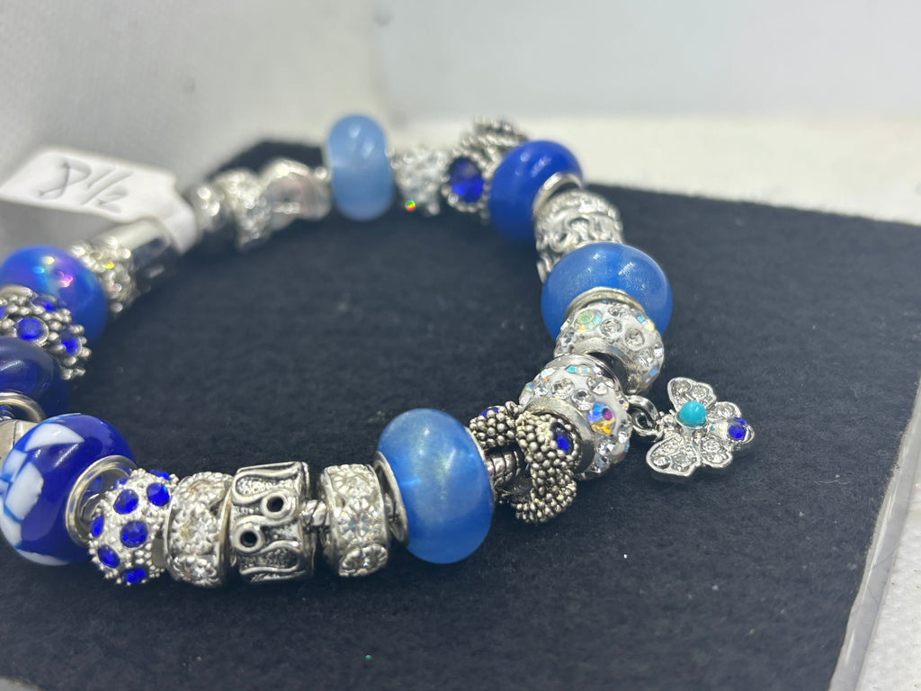 Moth Rhinestone Charm Bracelet