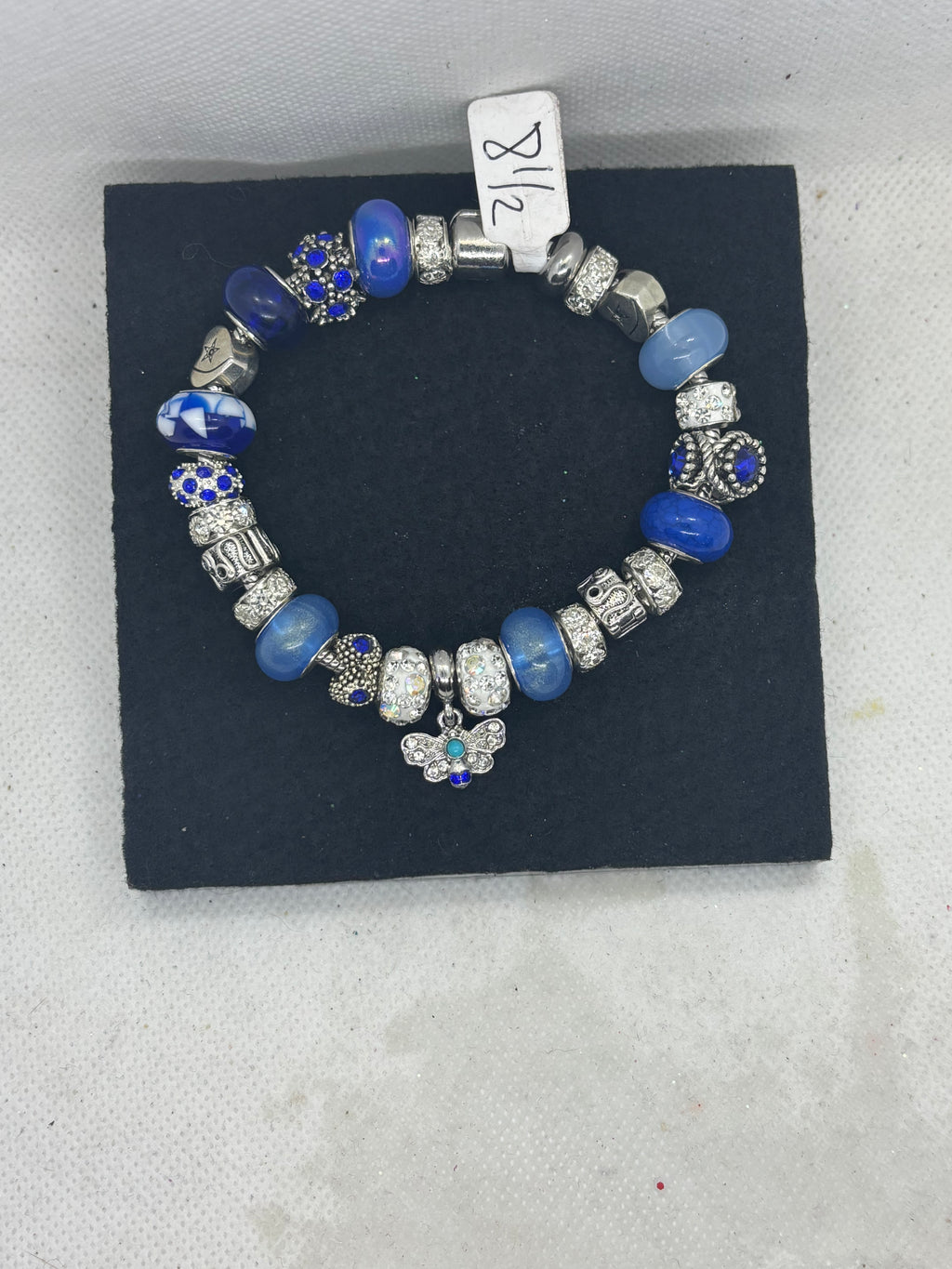 Moth Rhinestone Charm Bracelet