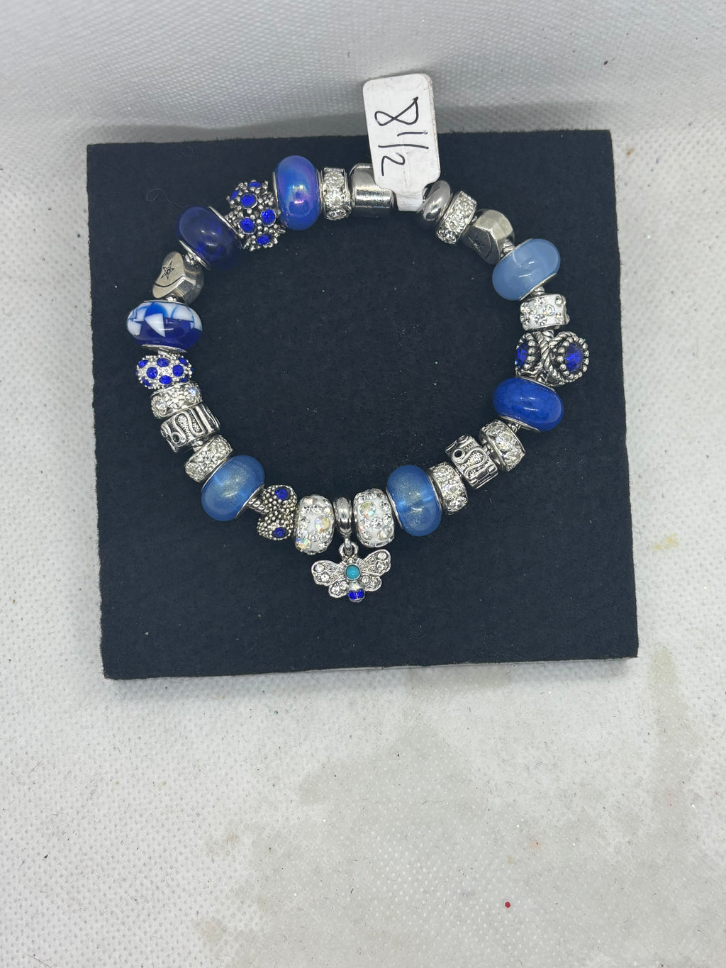 Moth Rhinestone Charm Bracelet