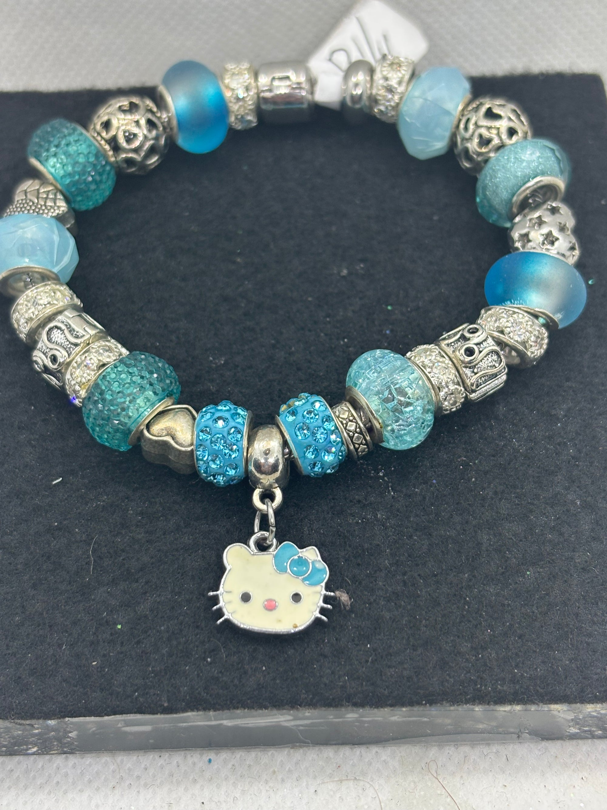 Blue Kitty Charm Bracelet