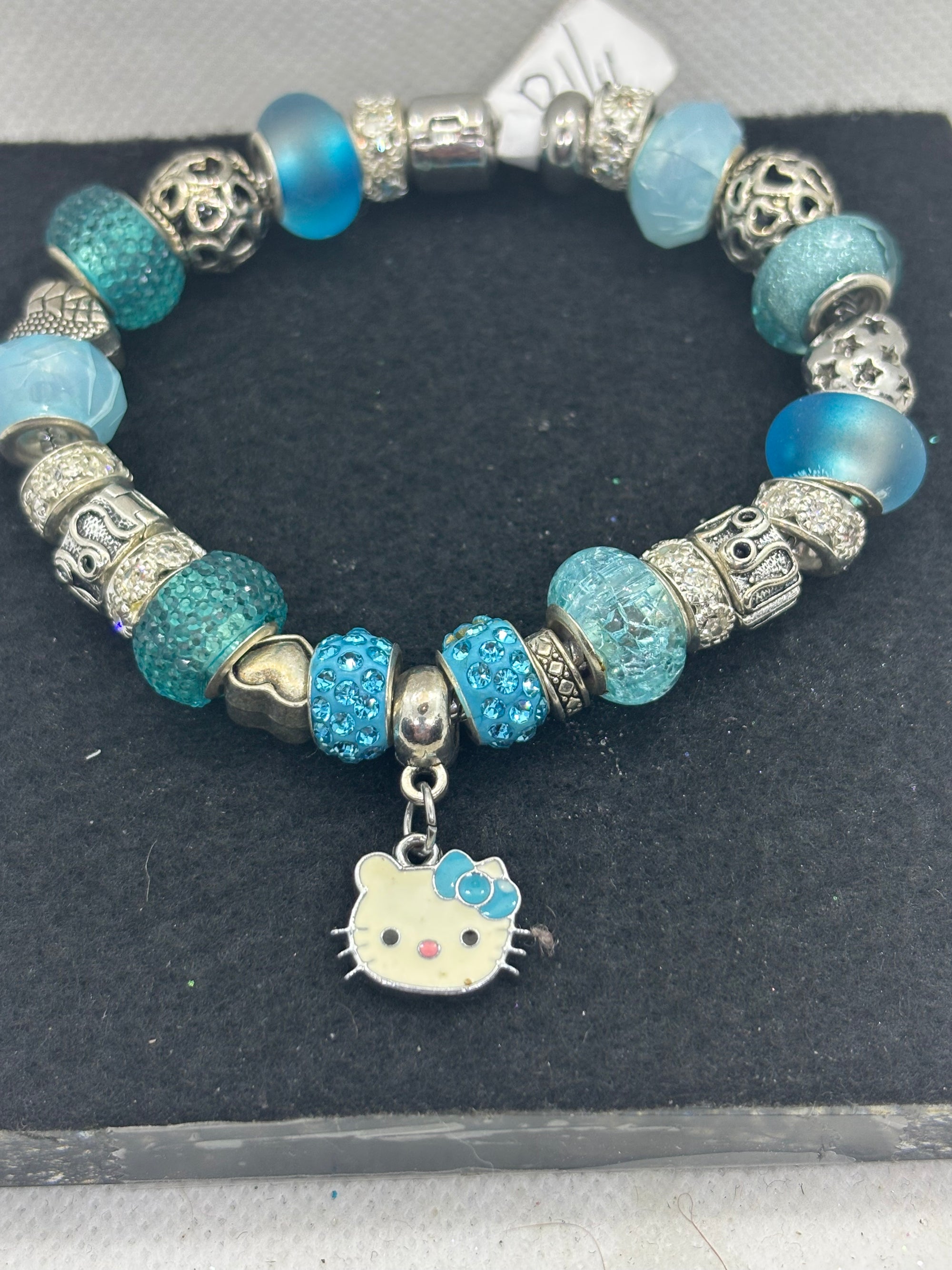 Blue Kitty Charm Bracelet
