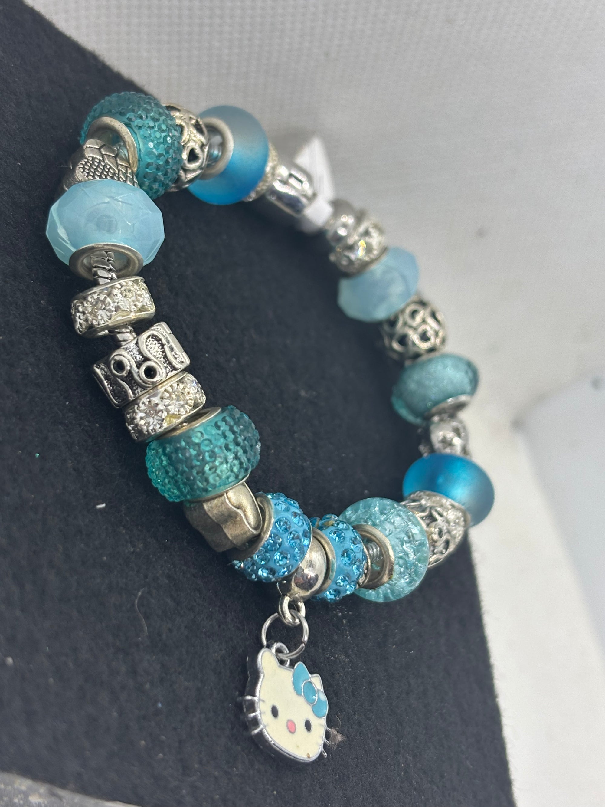 Blue Kitty Charm Bracelet