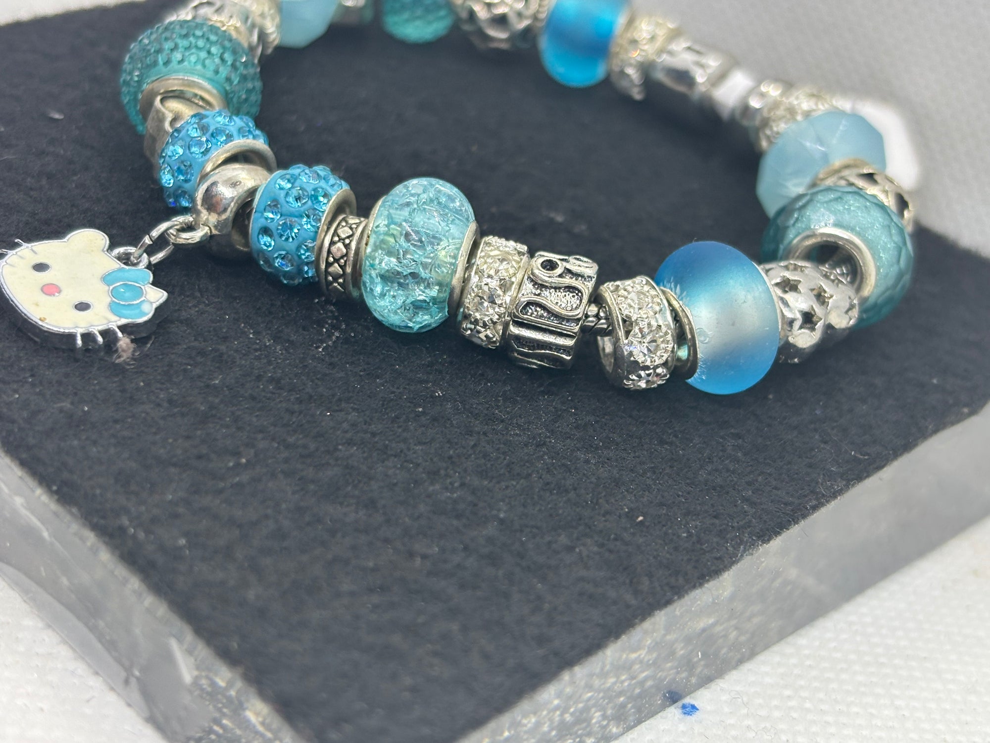 Blue Kitty Charm Bracelet