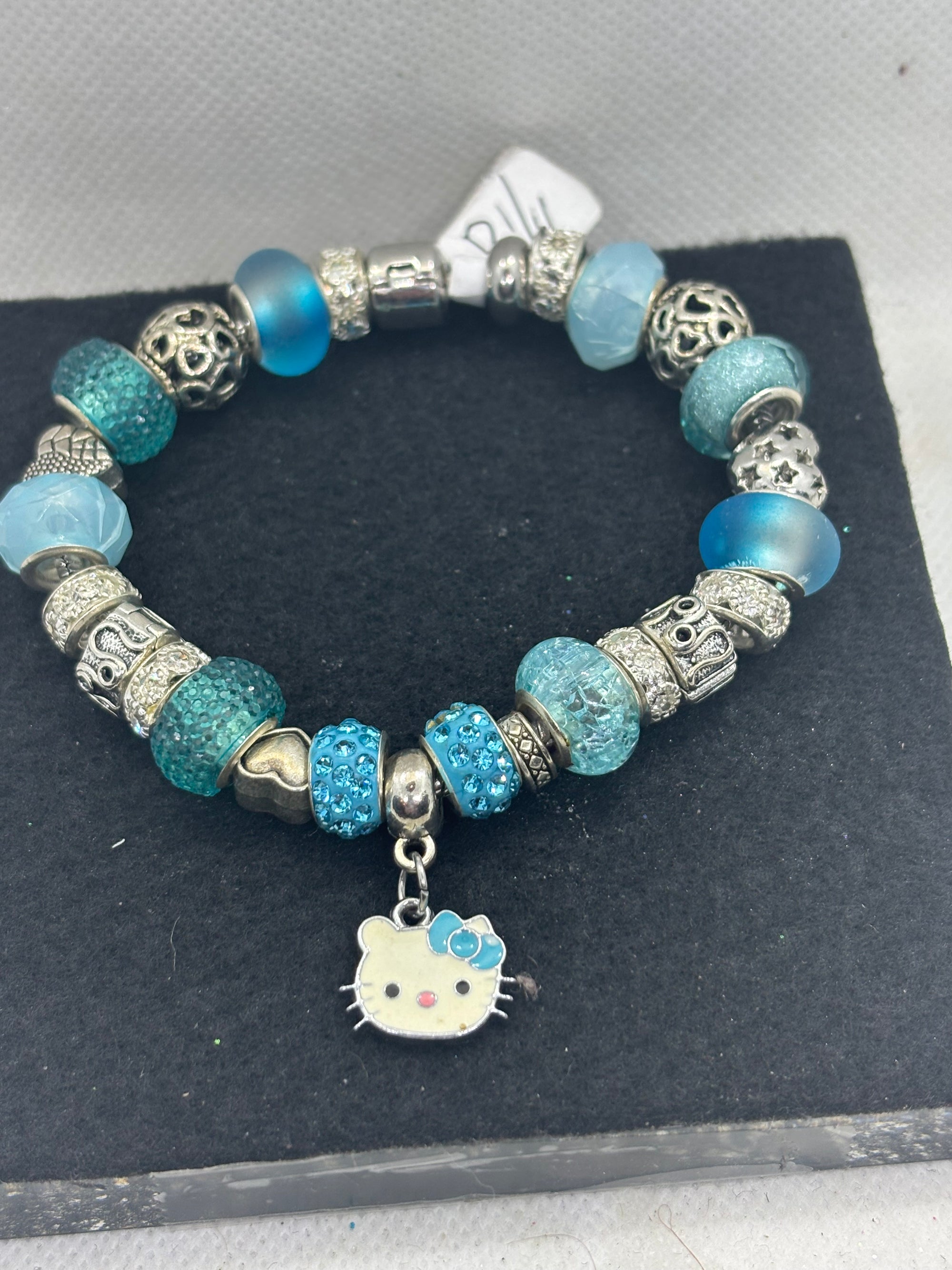 Blue Kitty Charm Bracelet