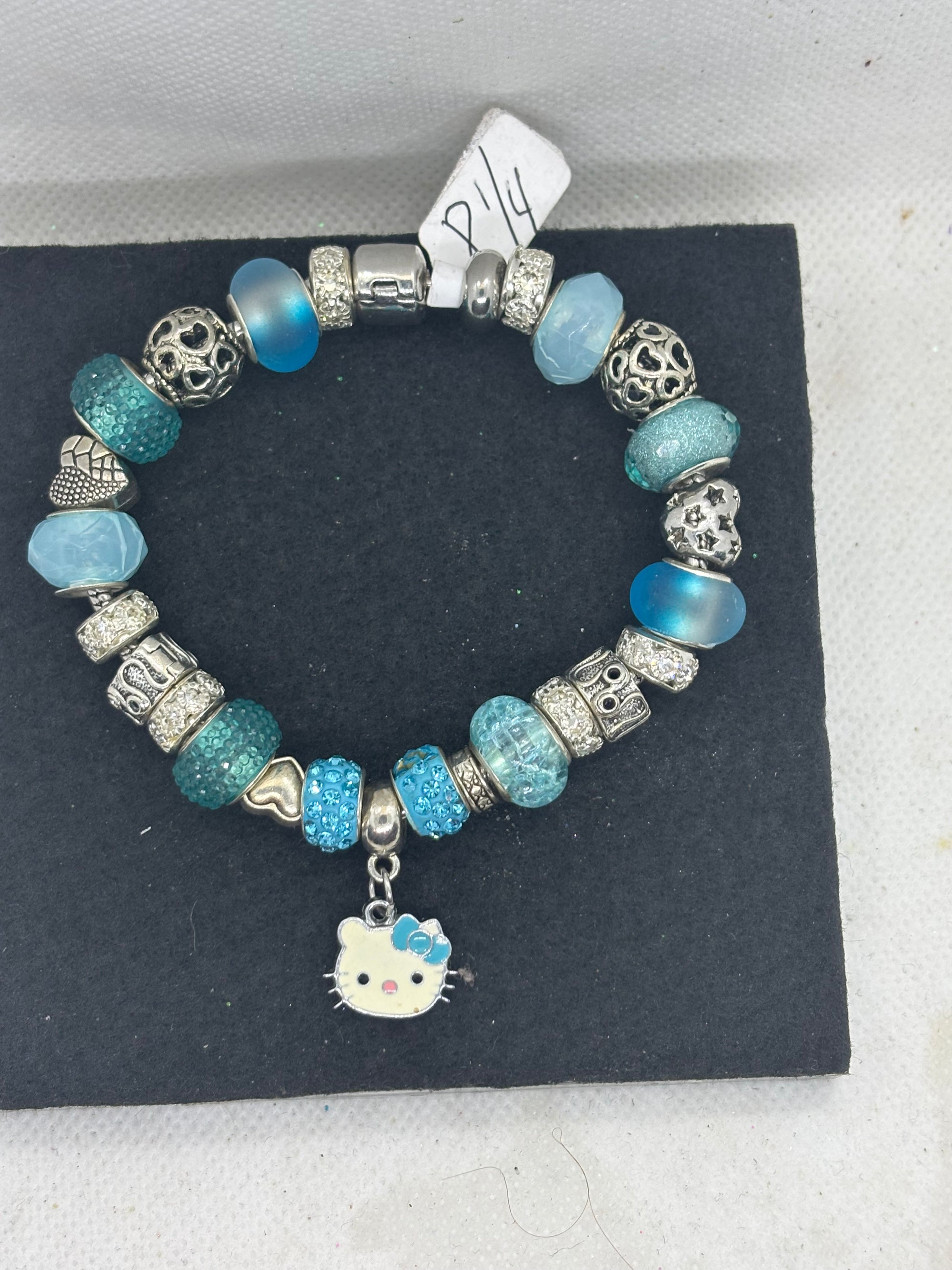 Blue Kitty Charm Bracelet