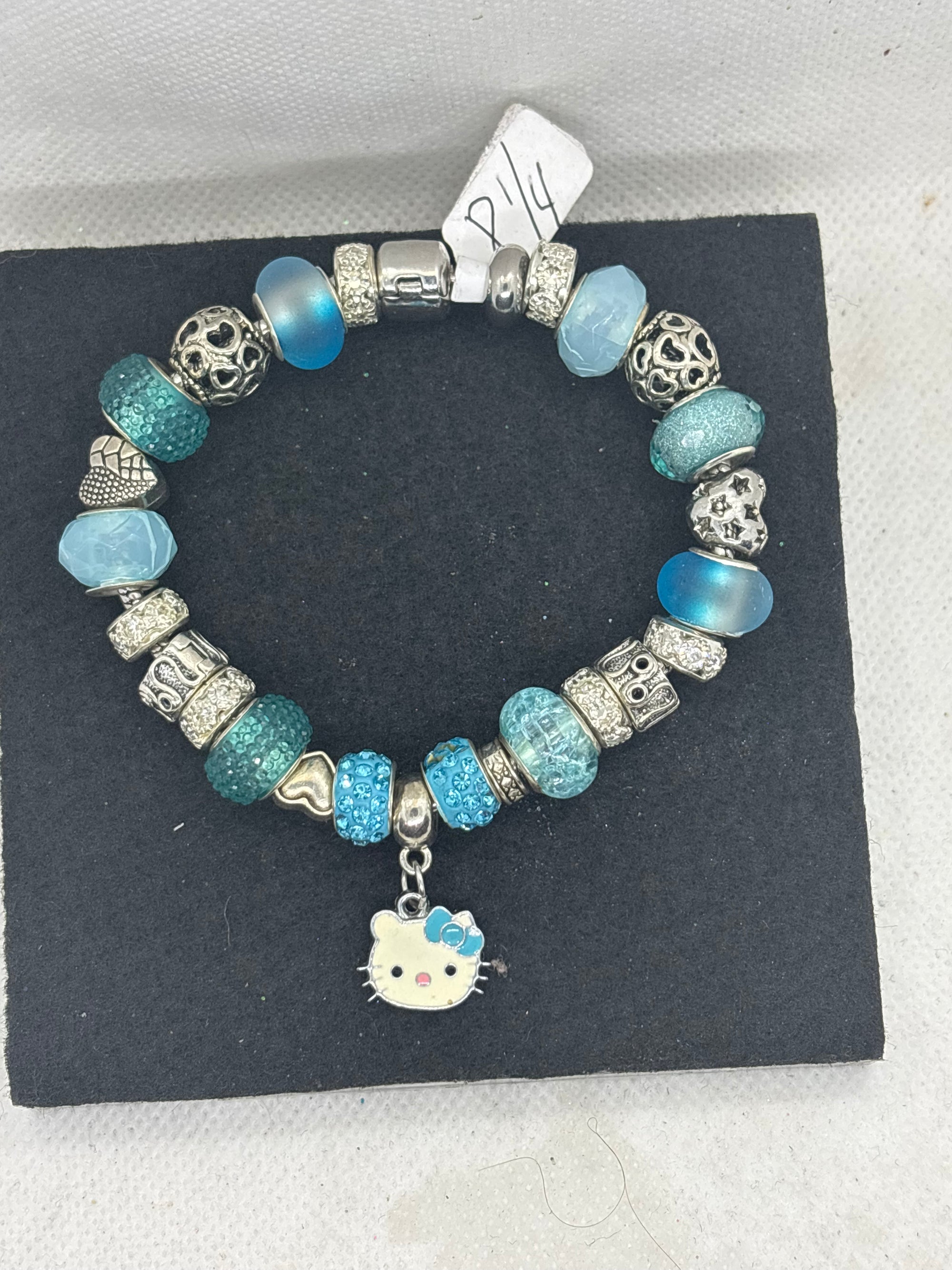 Blue Kitty Charm Bracelet