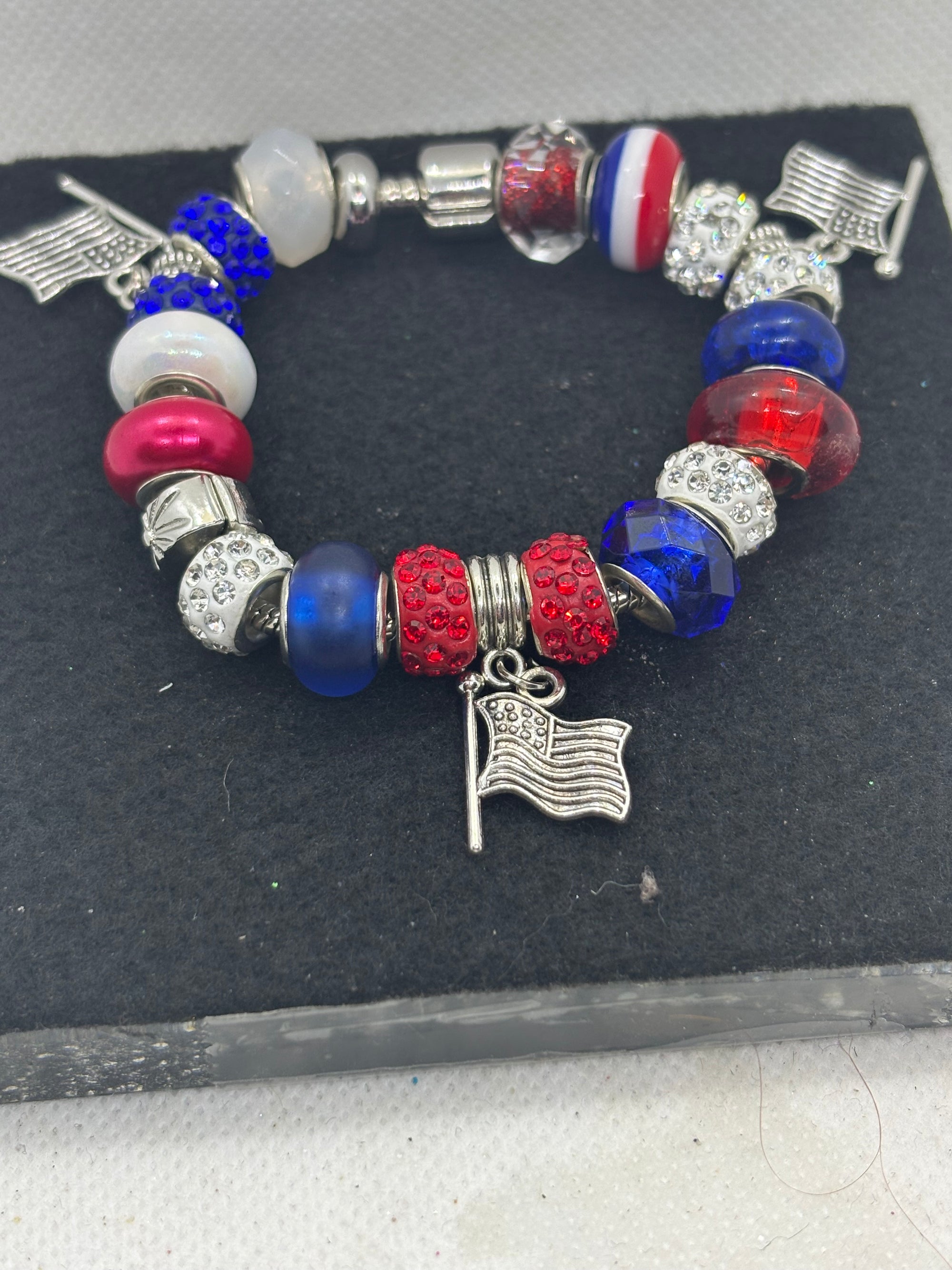 American Flag Charm Bracelet