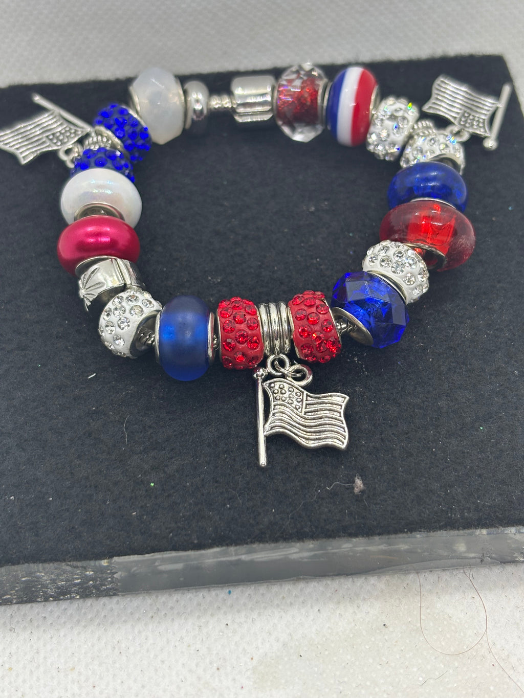 American Flag Charm Bracelet