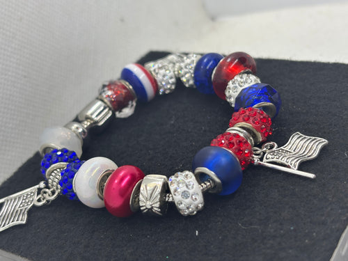 American Flag Charm Bracelet