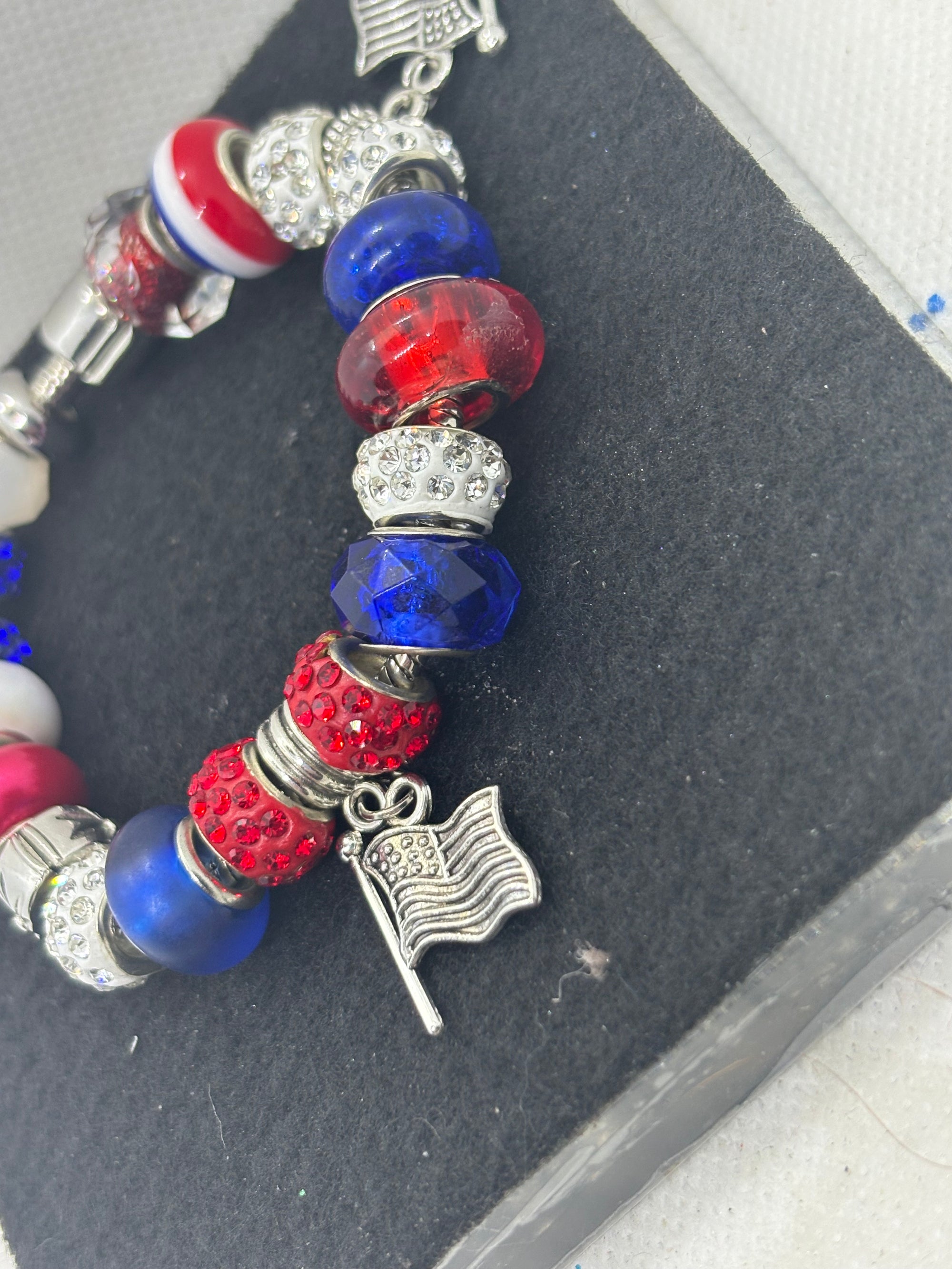 American Flag Charm Bracelet