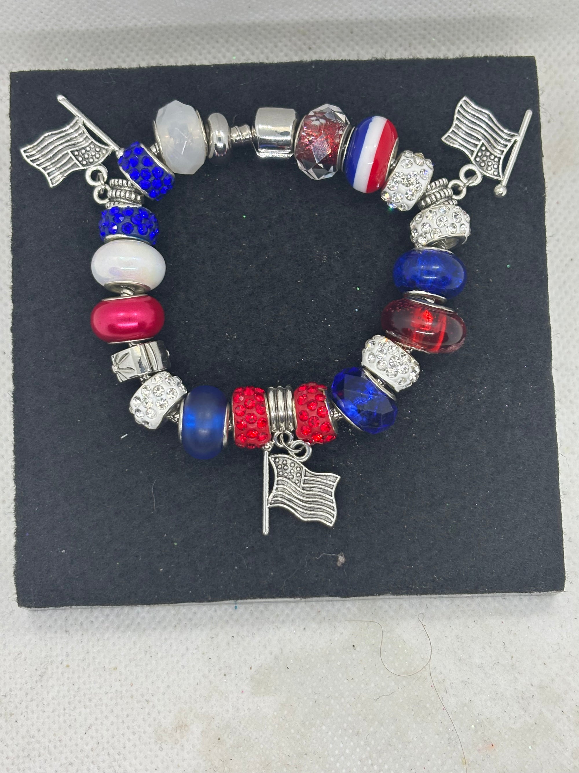 American Flag Charm Bracelet