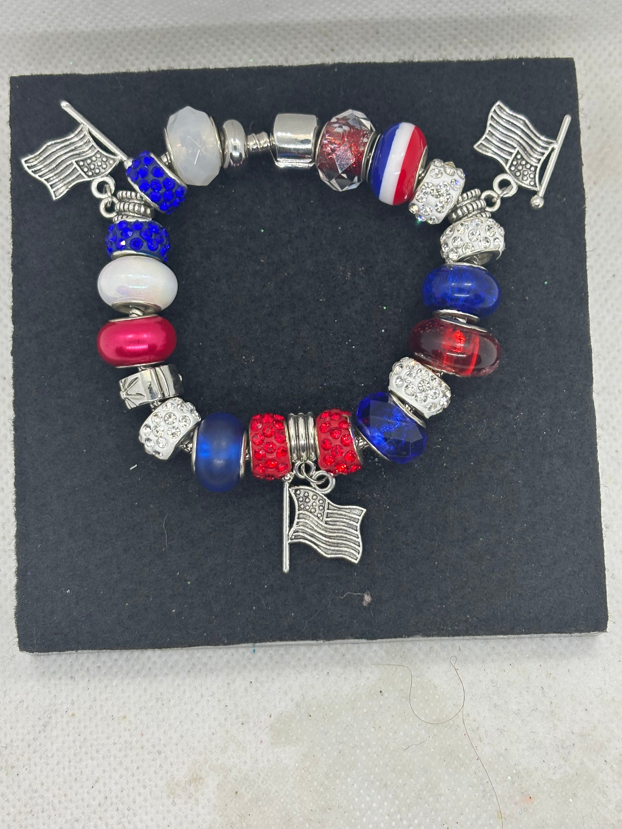 American Flag Charm Bracelet