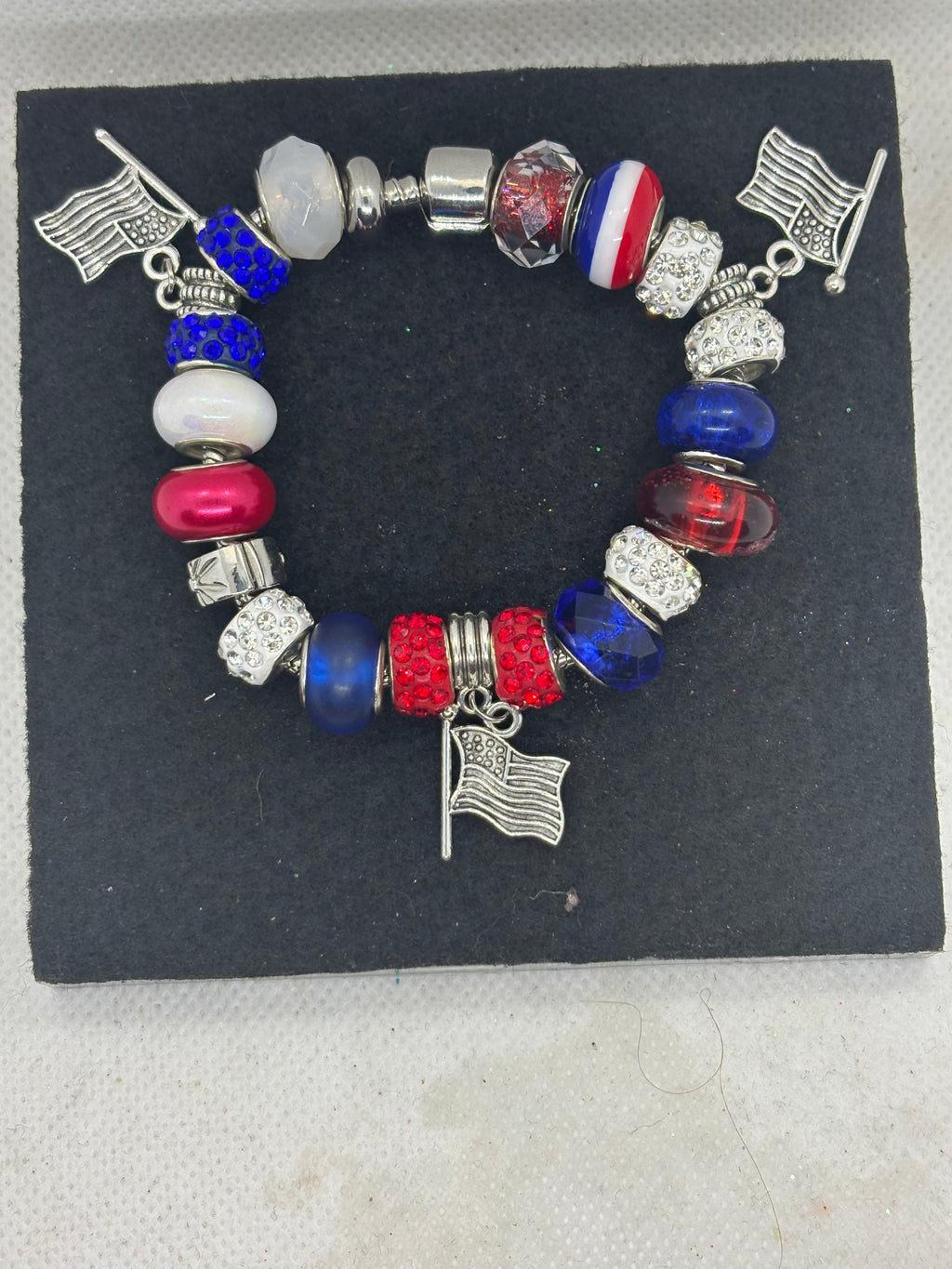 American Flag Charm Bracelet