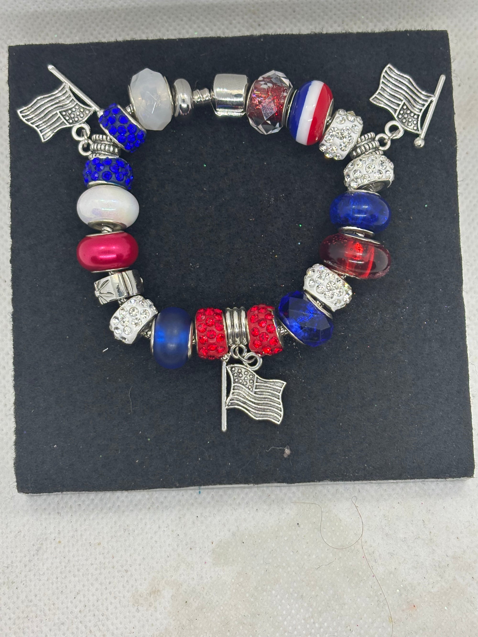American Flag Charm Bracelet