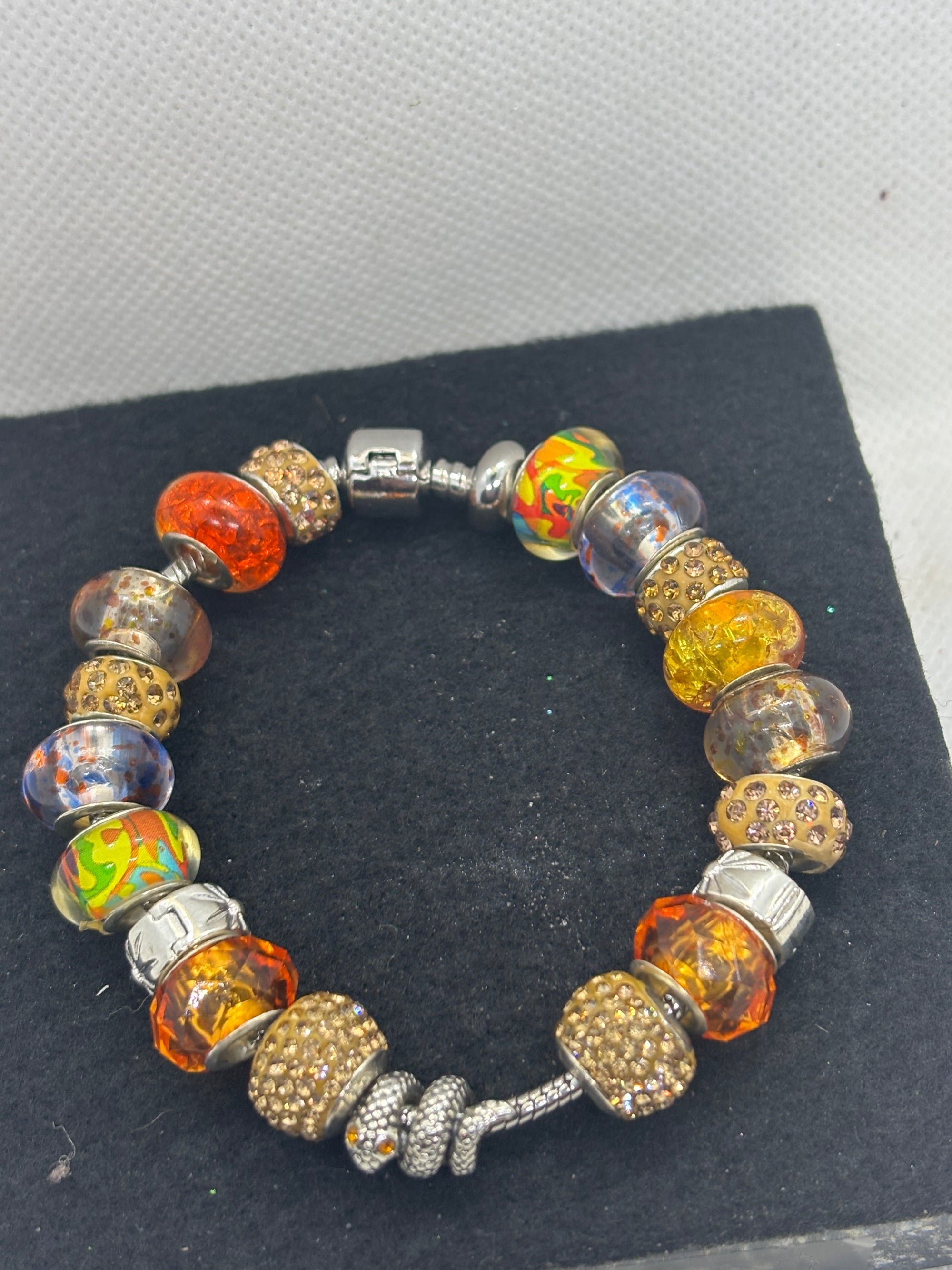 Fall Colored Charm Bracelet