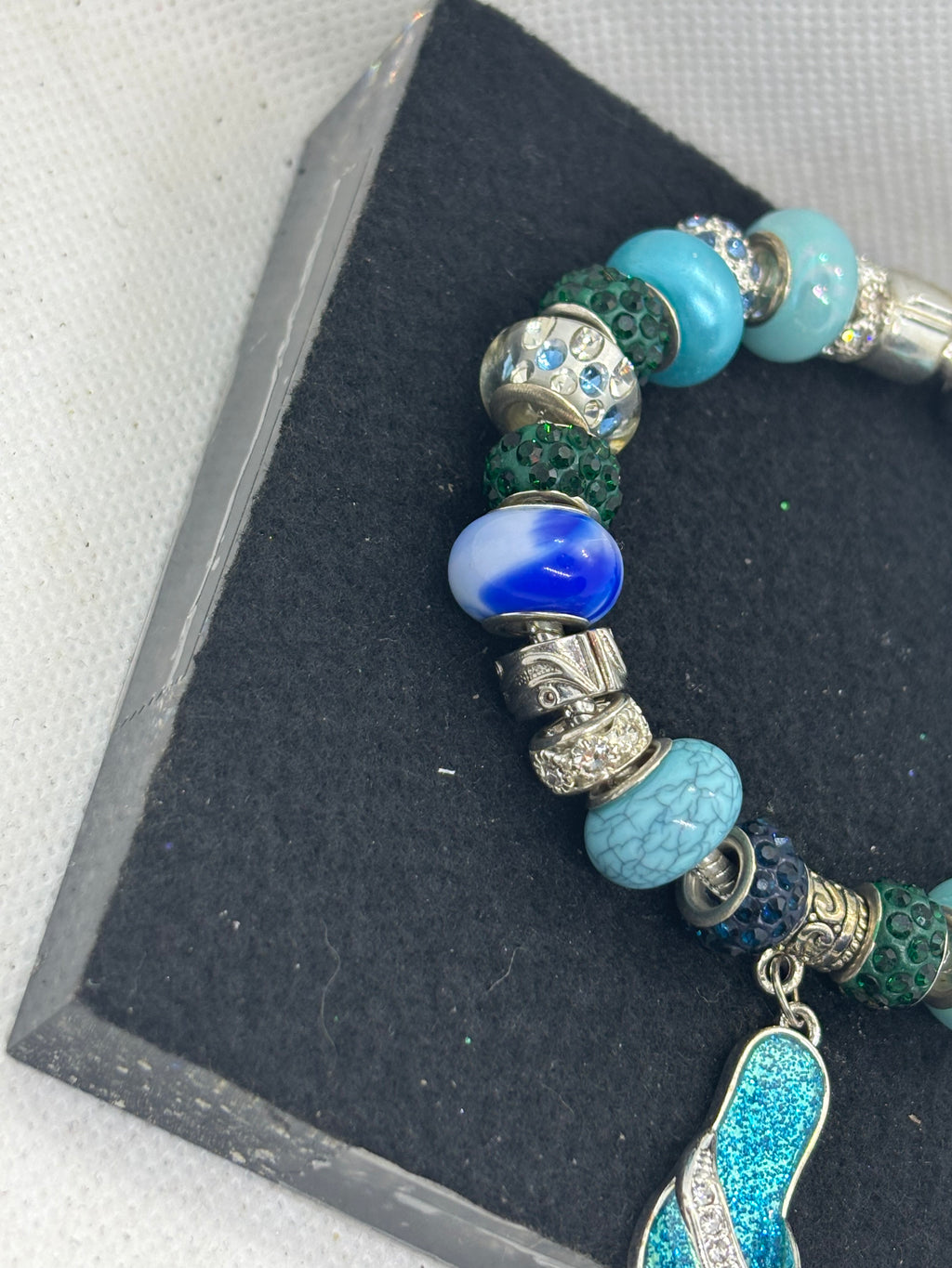 Teal Flip Flop Charm Bracelet