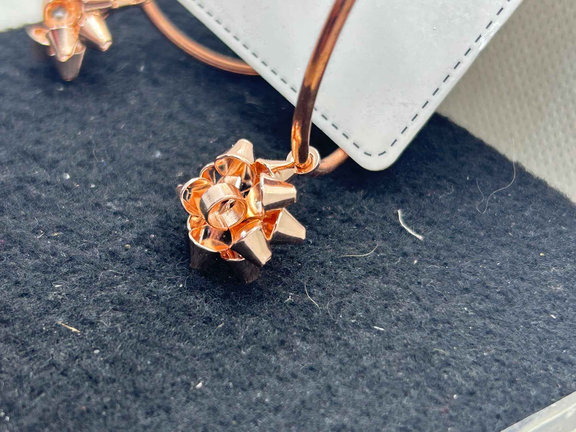 Rose Gold Bow Hoop Earrings