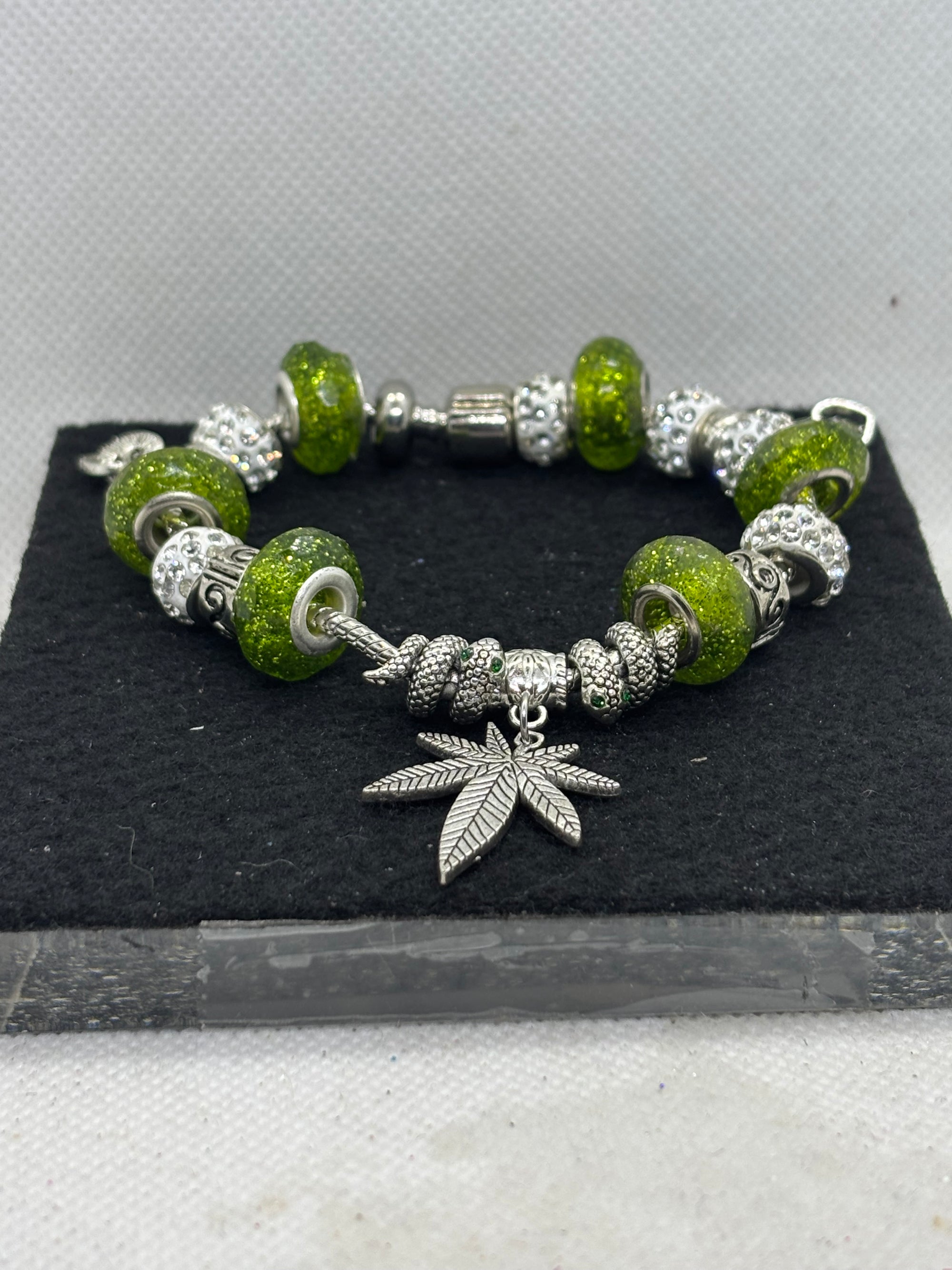 Green Leaf Charm Bracelet