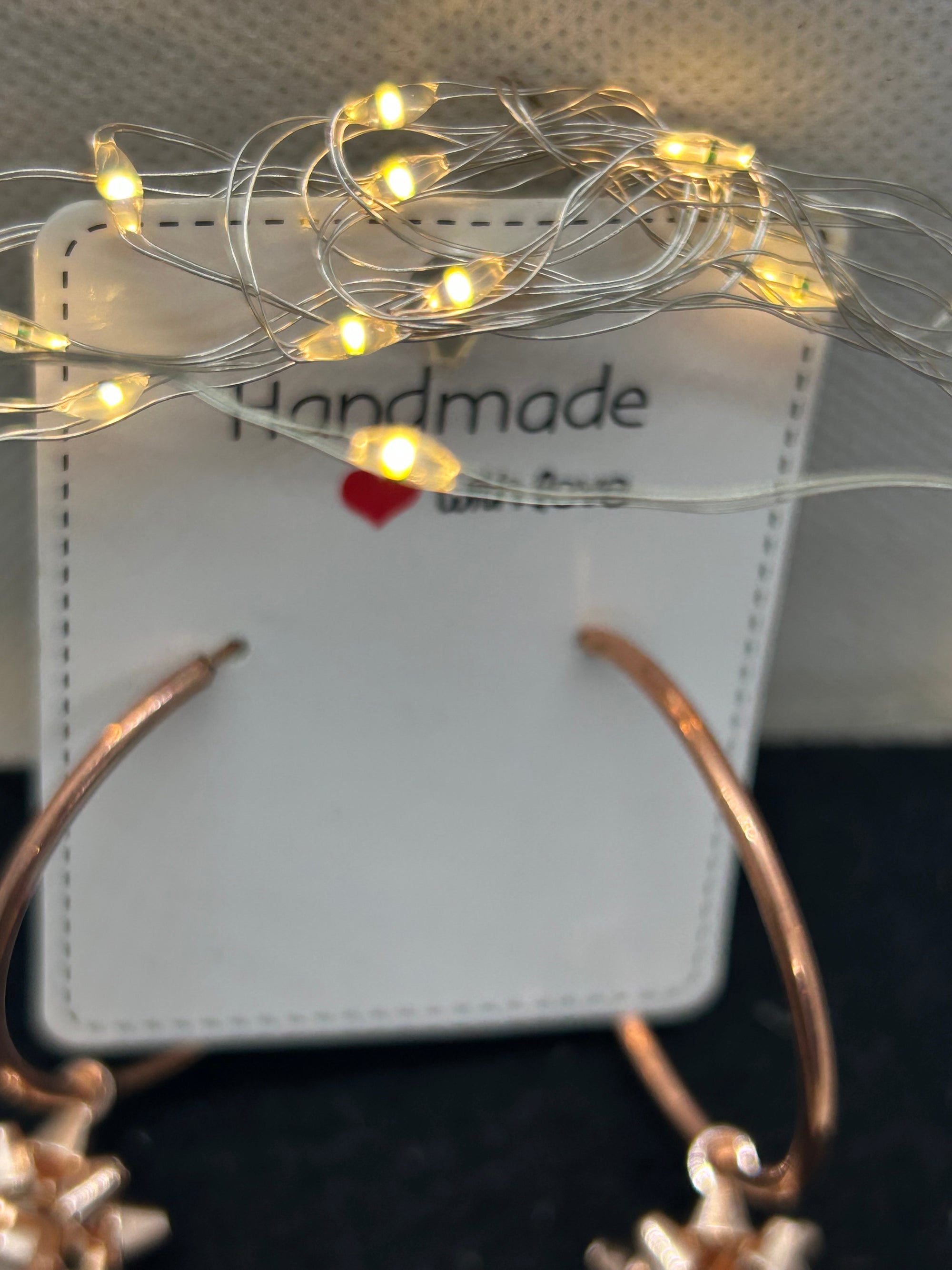 Rose Gold Bow Hoop Earrings