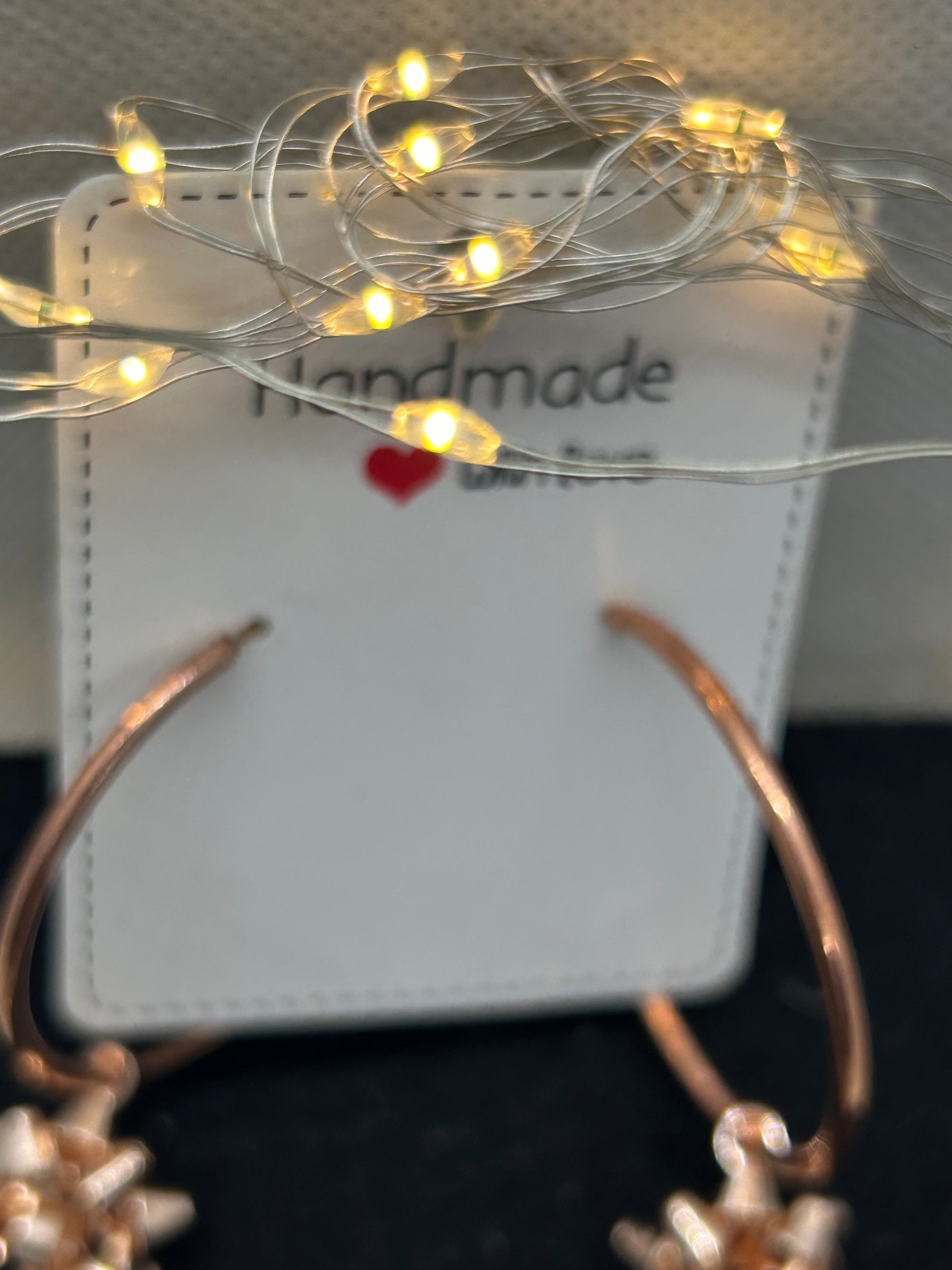 Rose Gold Bow Hoop Earrings