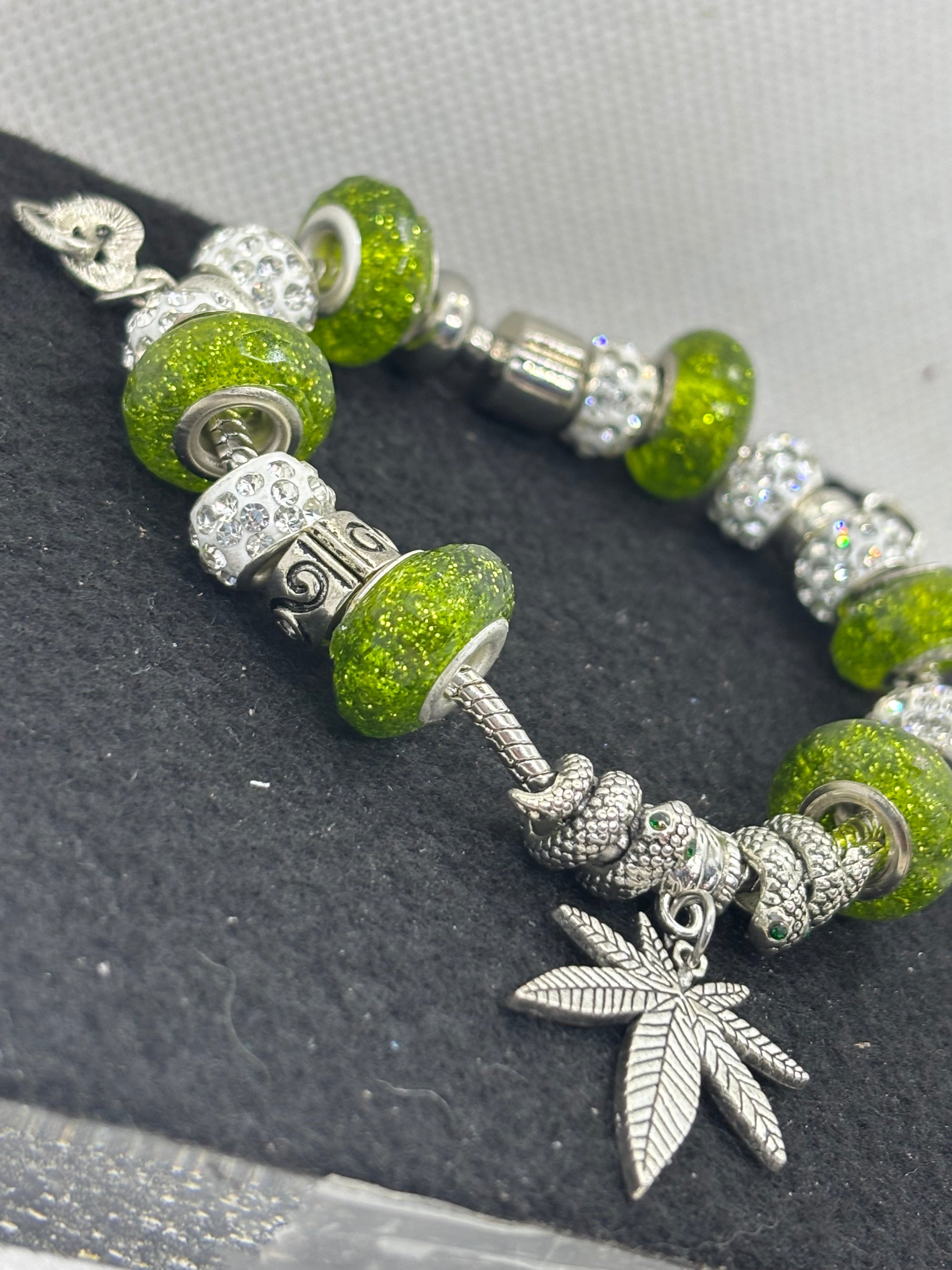 Green Leaf Charm Bracelet