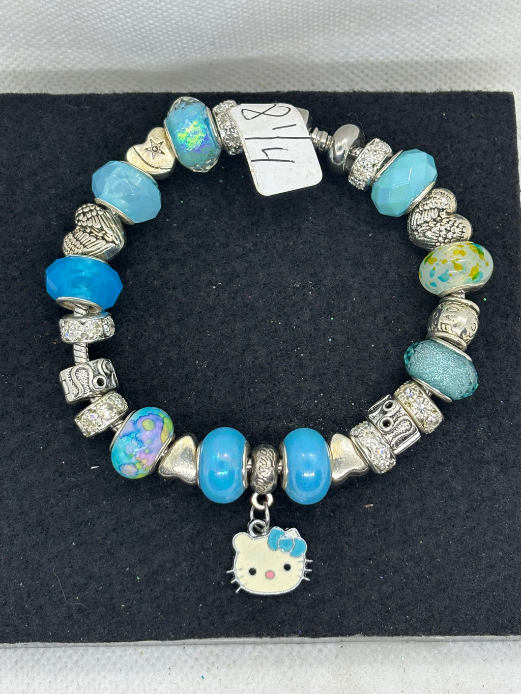 Teal Kitty Charm Bracelet
