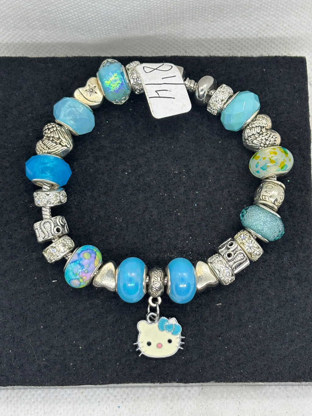 Teal Kitty Charm Bracelet