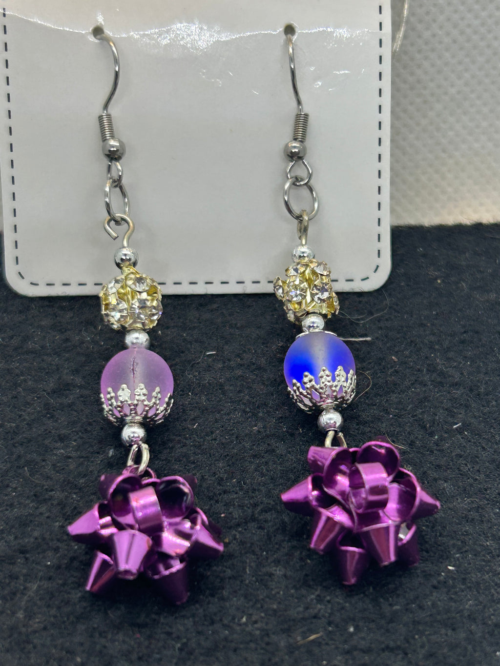 Purple Bow Earrings