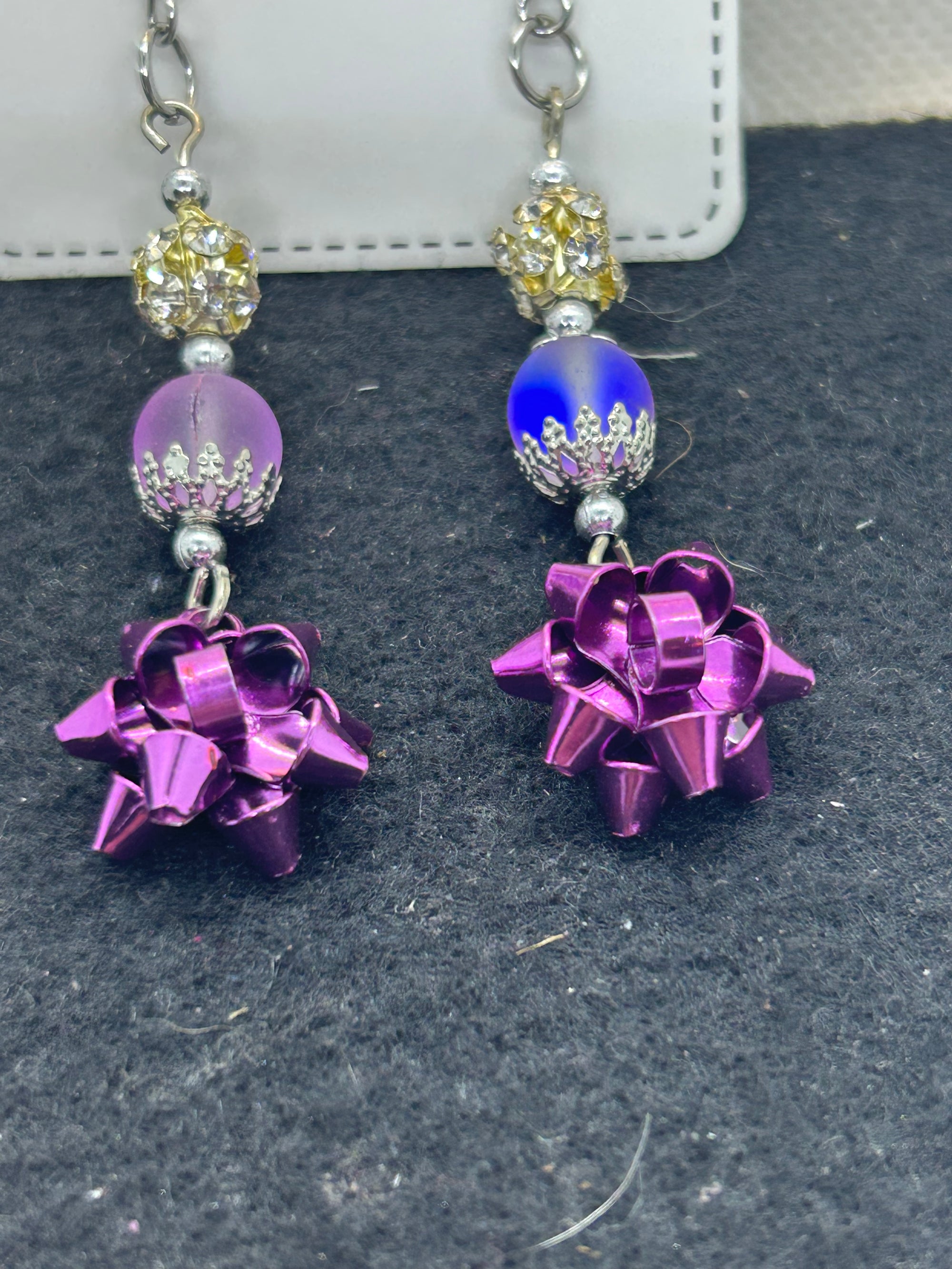 Purple Bow Earrings