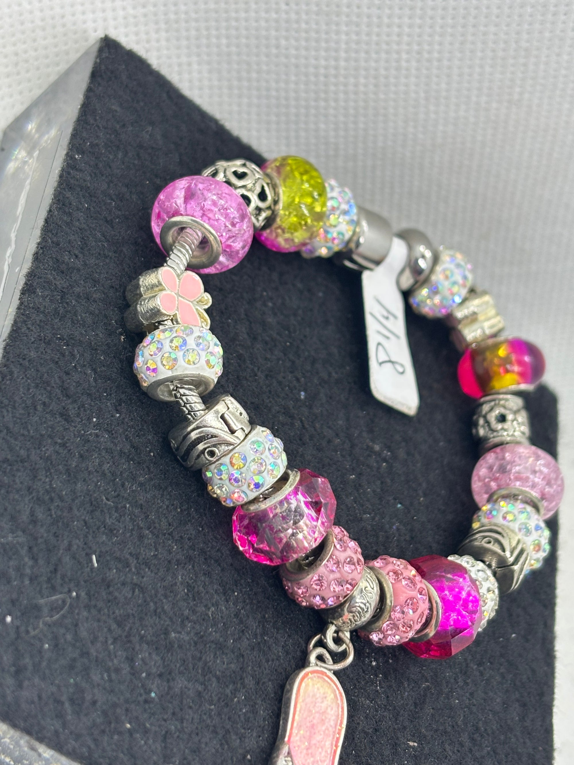 Pink Flip Flop Charm Bracelet