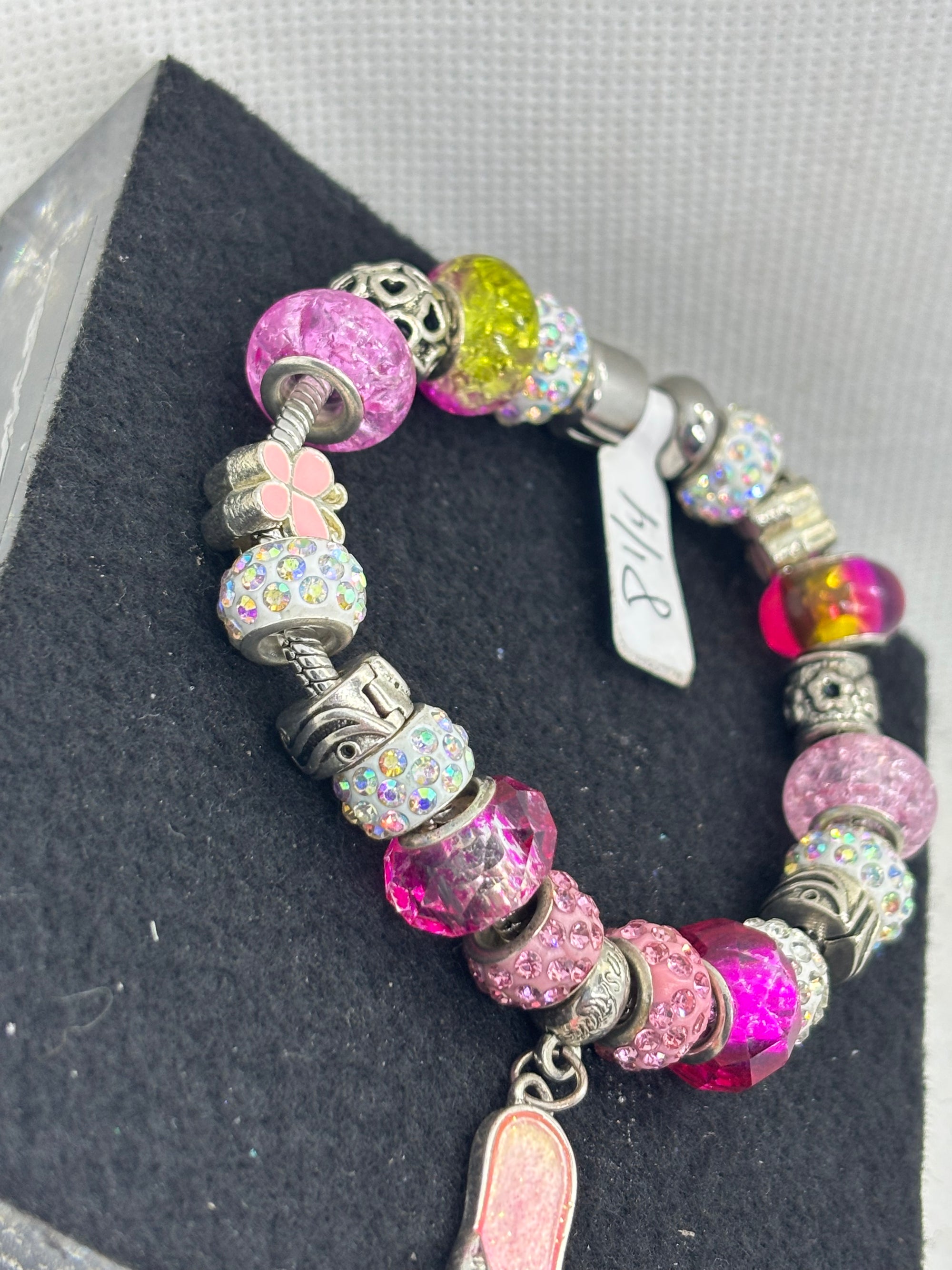Pink Flip Flop Charm Bracelet