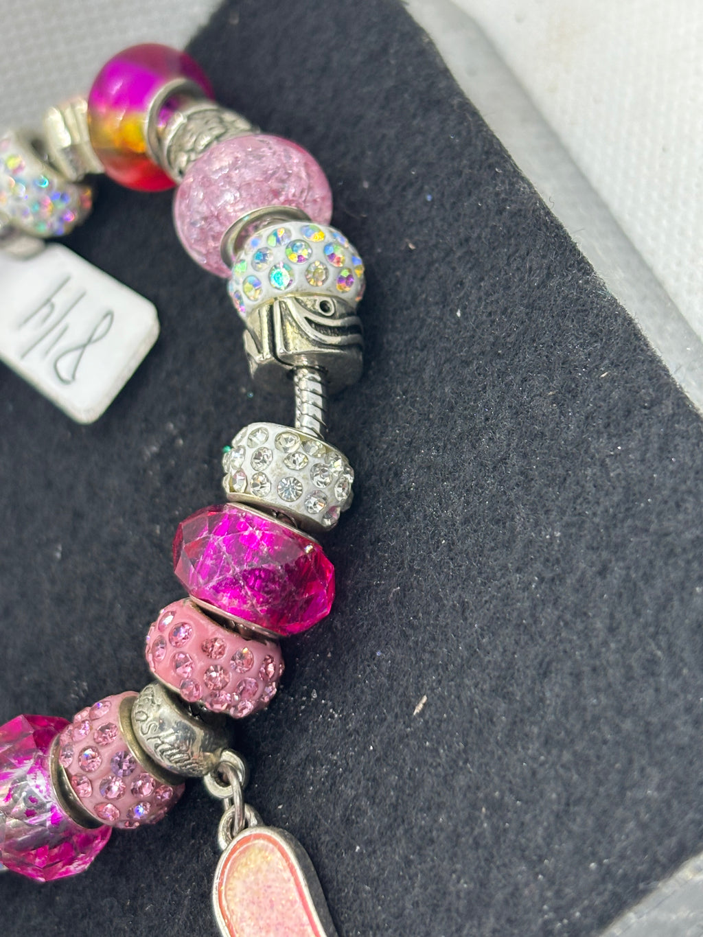 Pink Flip Flop Charm Bracelet