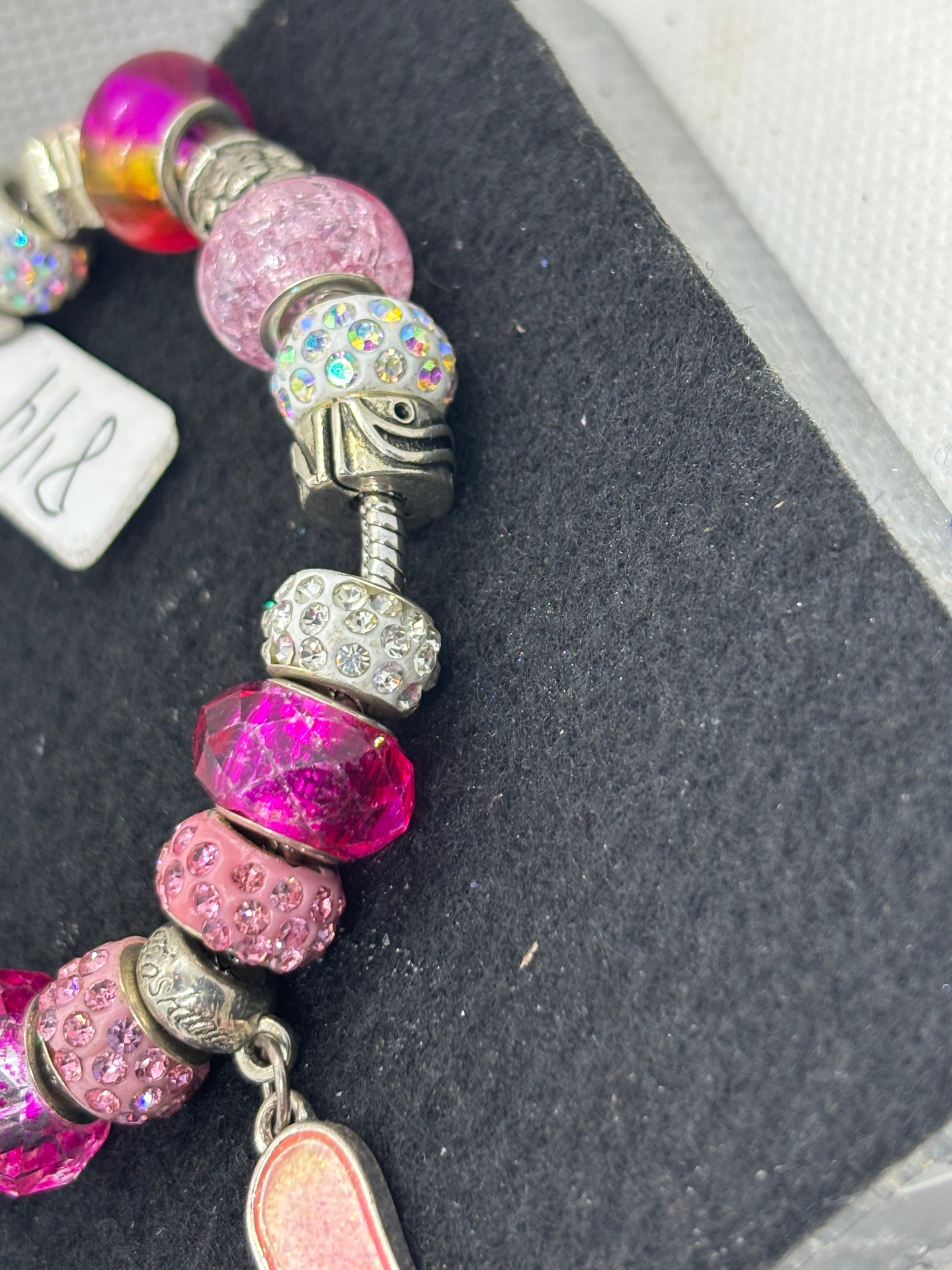 Pink Flip Flop Charm Bracelet